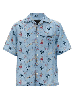 Prada Blaue Viskose-Bluse