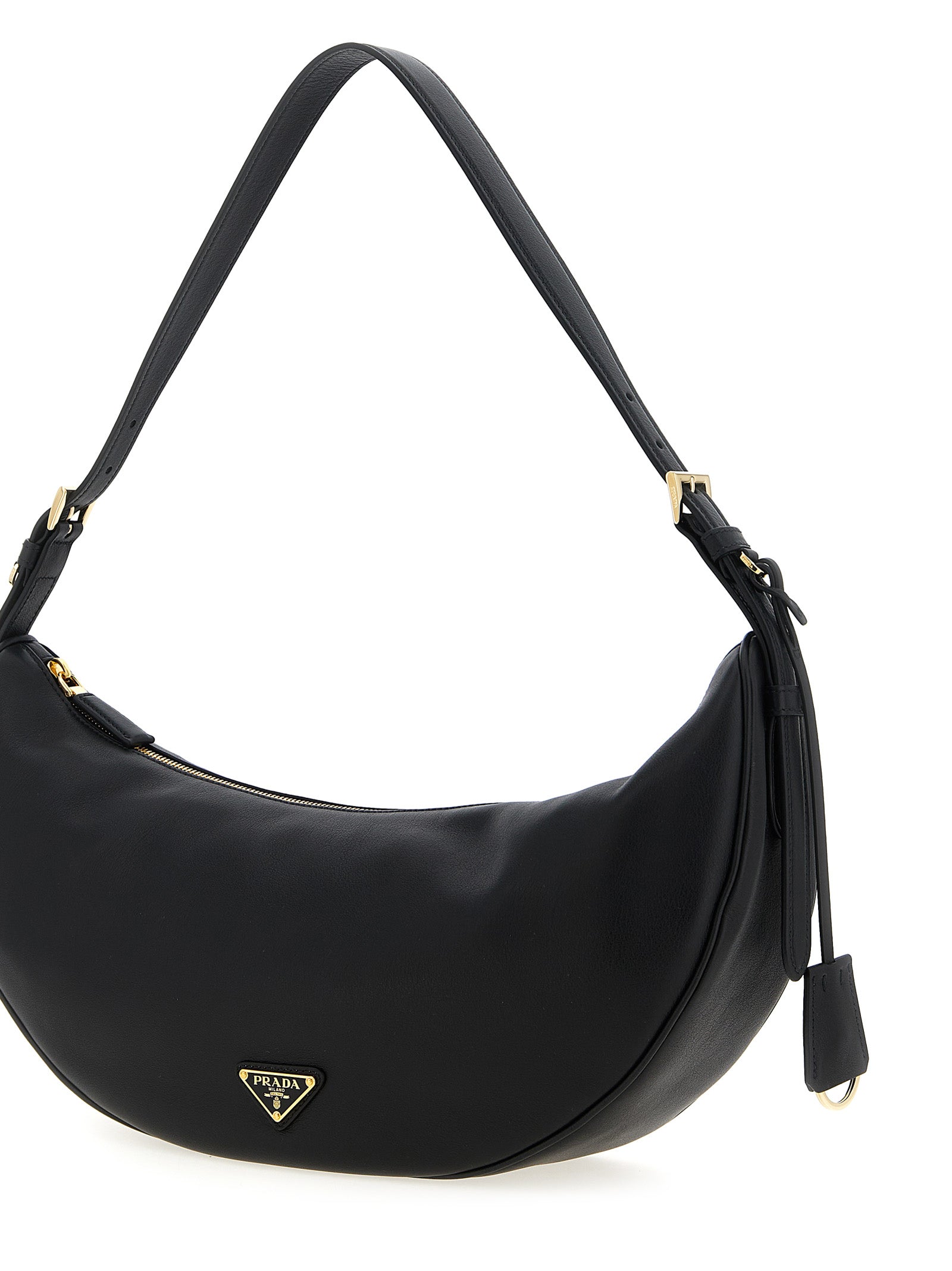 Prada Schwarze Kalbsleder-Schultertasche