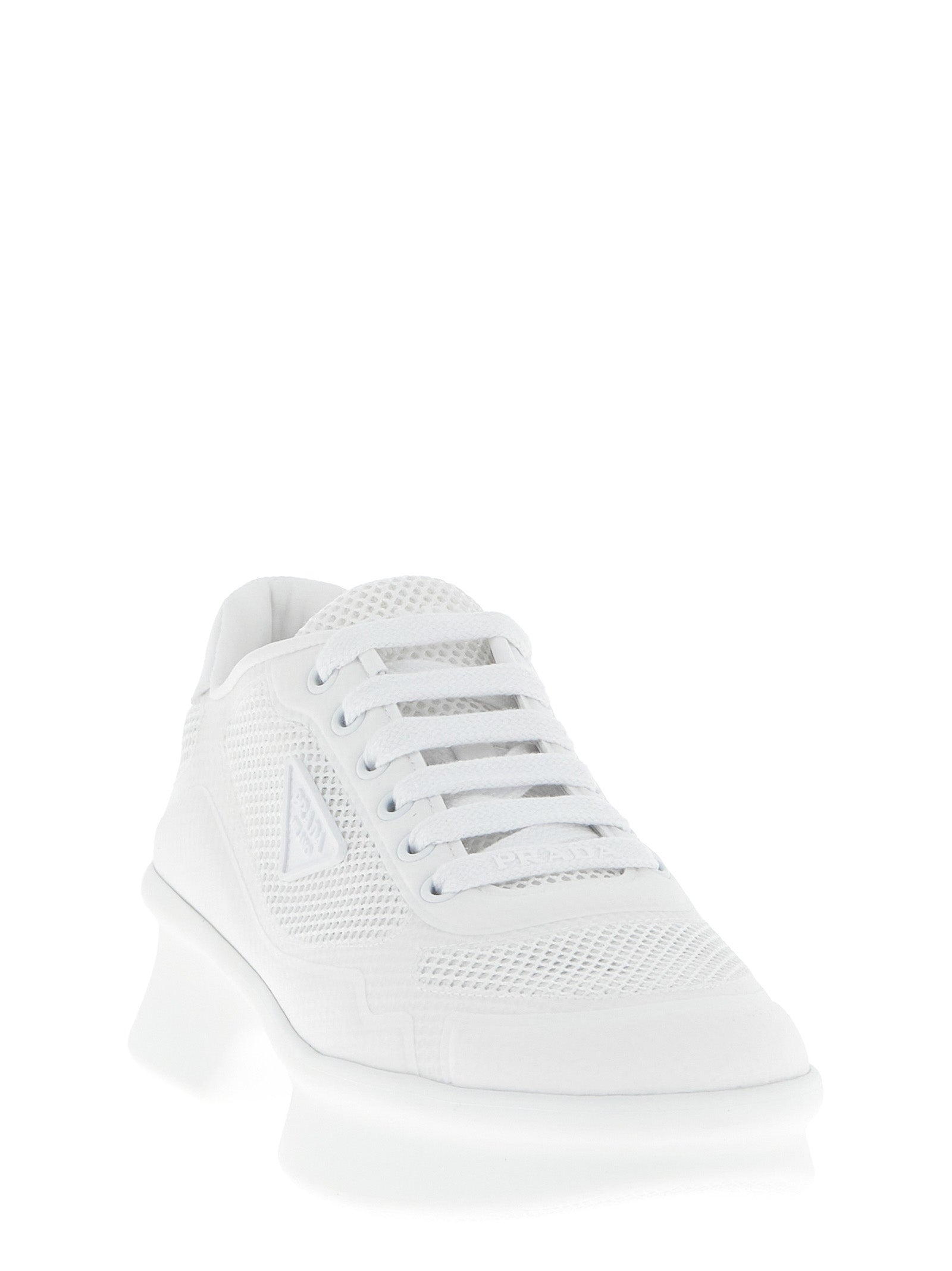 Prada Weiße Sneaker aus Polyester im Athletic-Stil