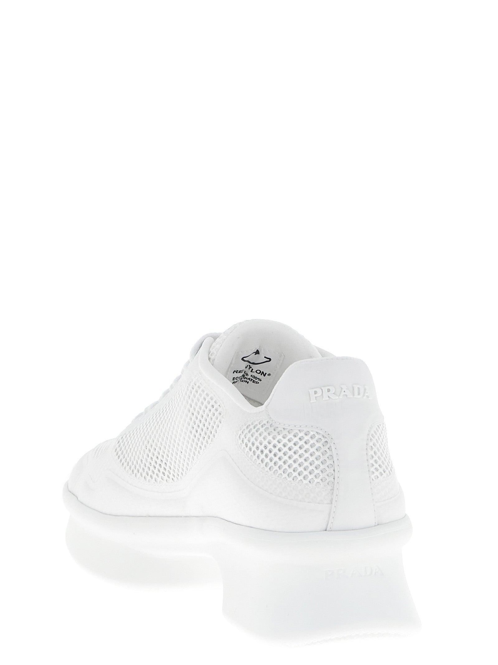 Prada Weiße Sneaker aus Polyester im Athletic-Stil