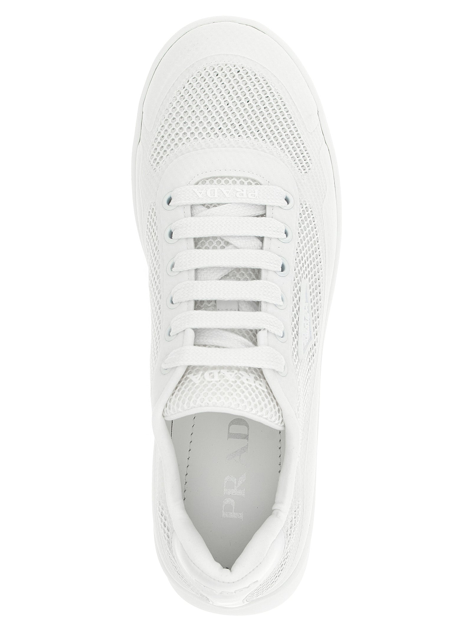Prada Weiße Sneaker aus Polyester im Athletic-Stil