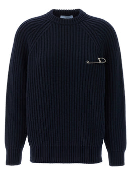 Prada Blauer Cardigan aus Schurwolle