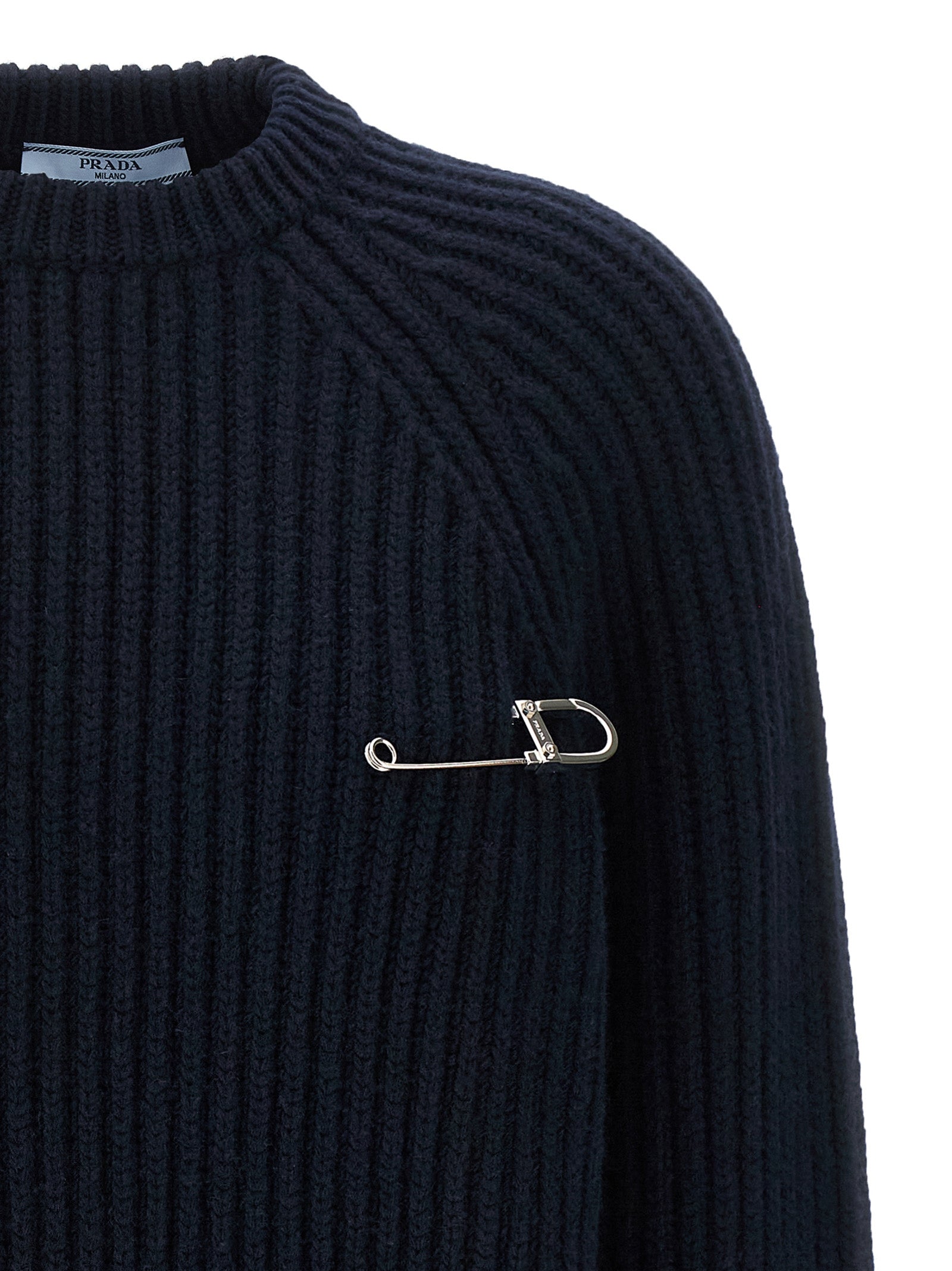 Prada Blauer Cardigan aus Schurwolle