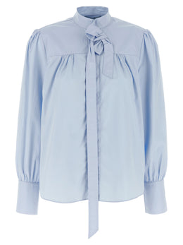 Prada Blaue Baumwollbluse