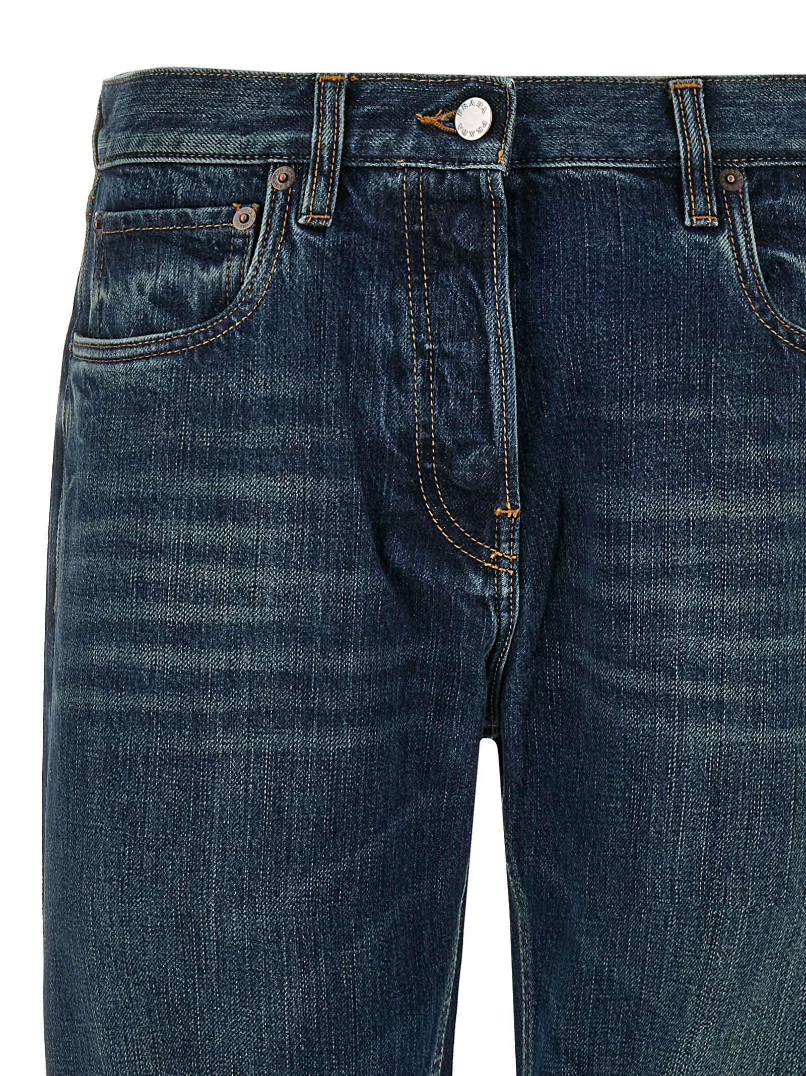 Prada Blaue Jeans aus Baumwolle im geraden Schnitt