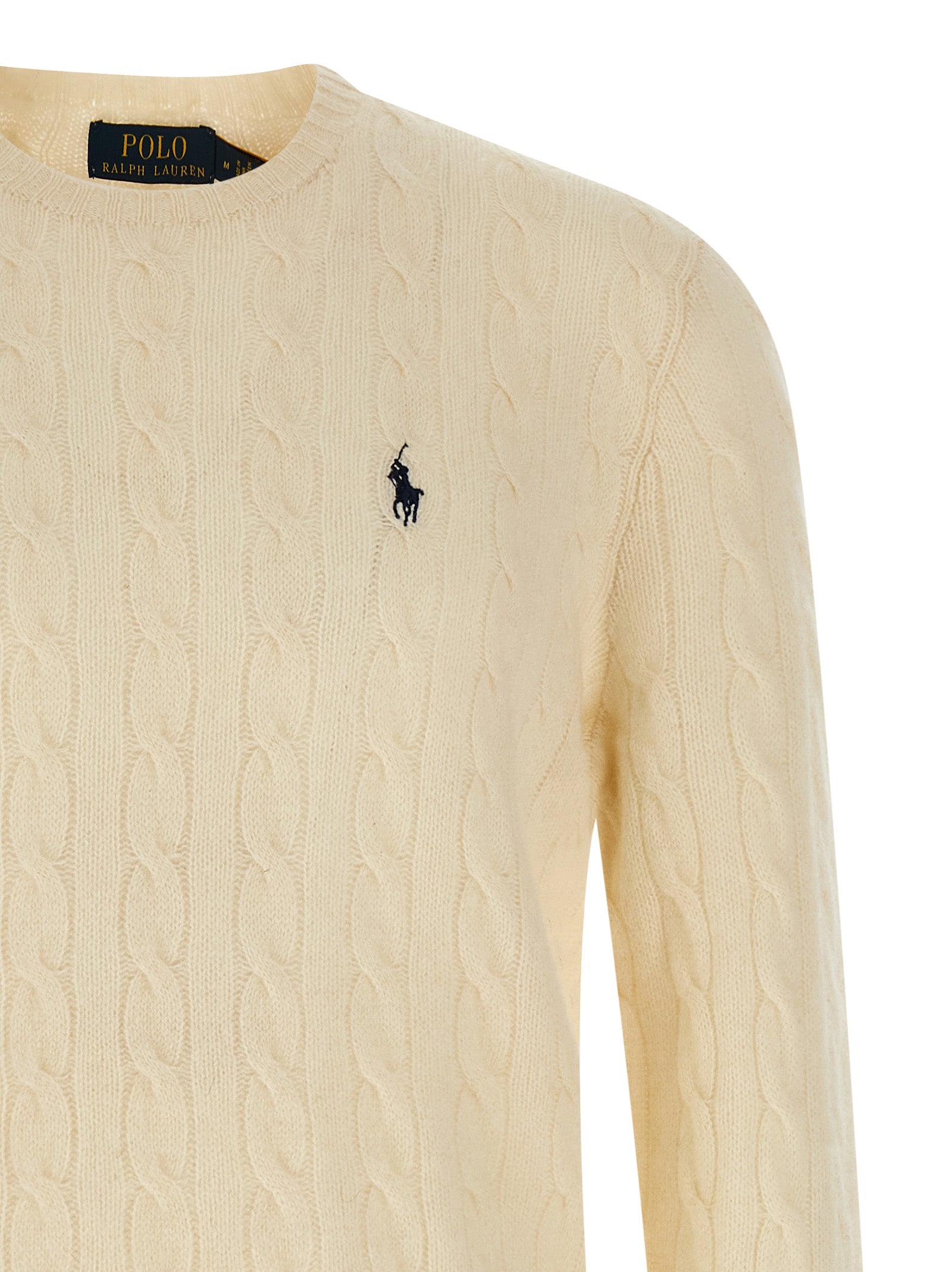 Polo Ralph Lauren Weiße Wollstrickjacke