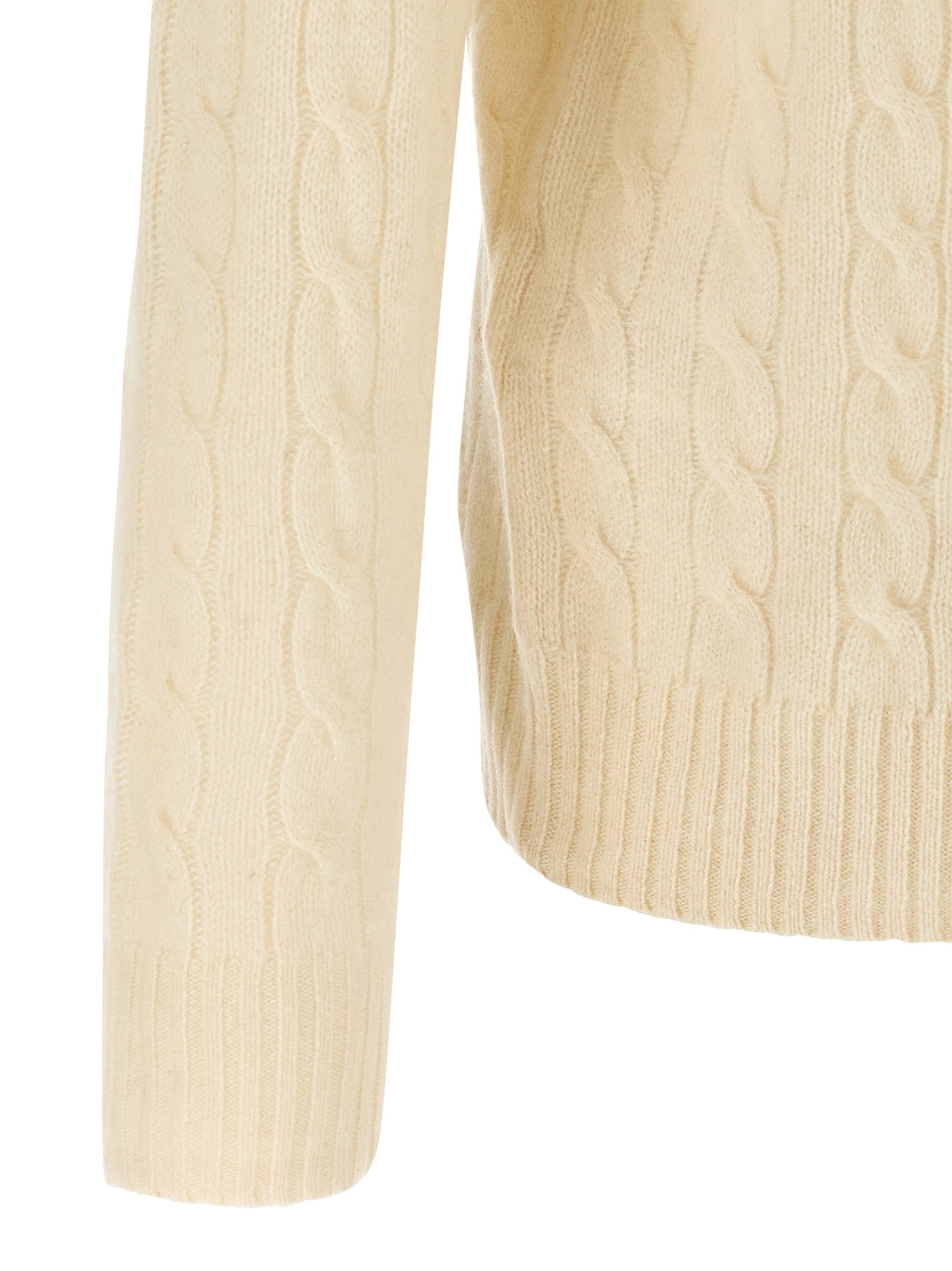Polo Ralph Lauren Weiße Wollstrickjacke