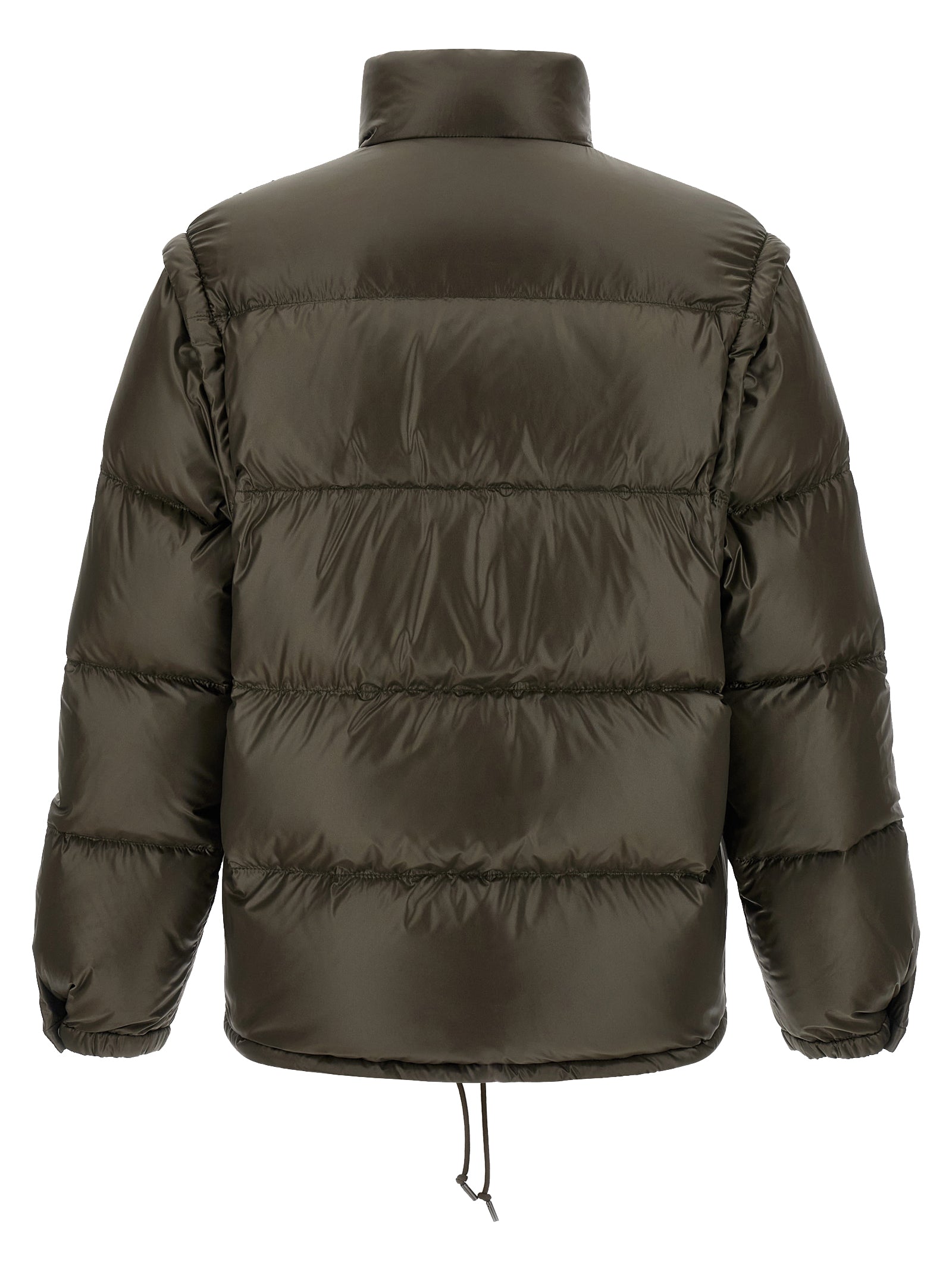 Prada Graue Jacke aus recyceltem Polyamid in voller Länge