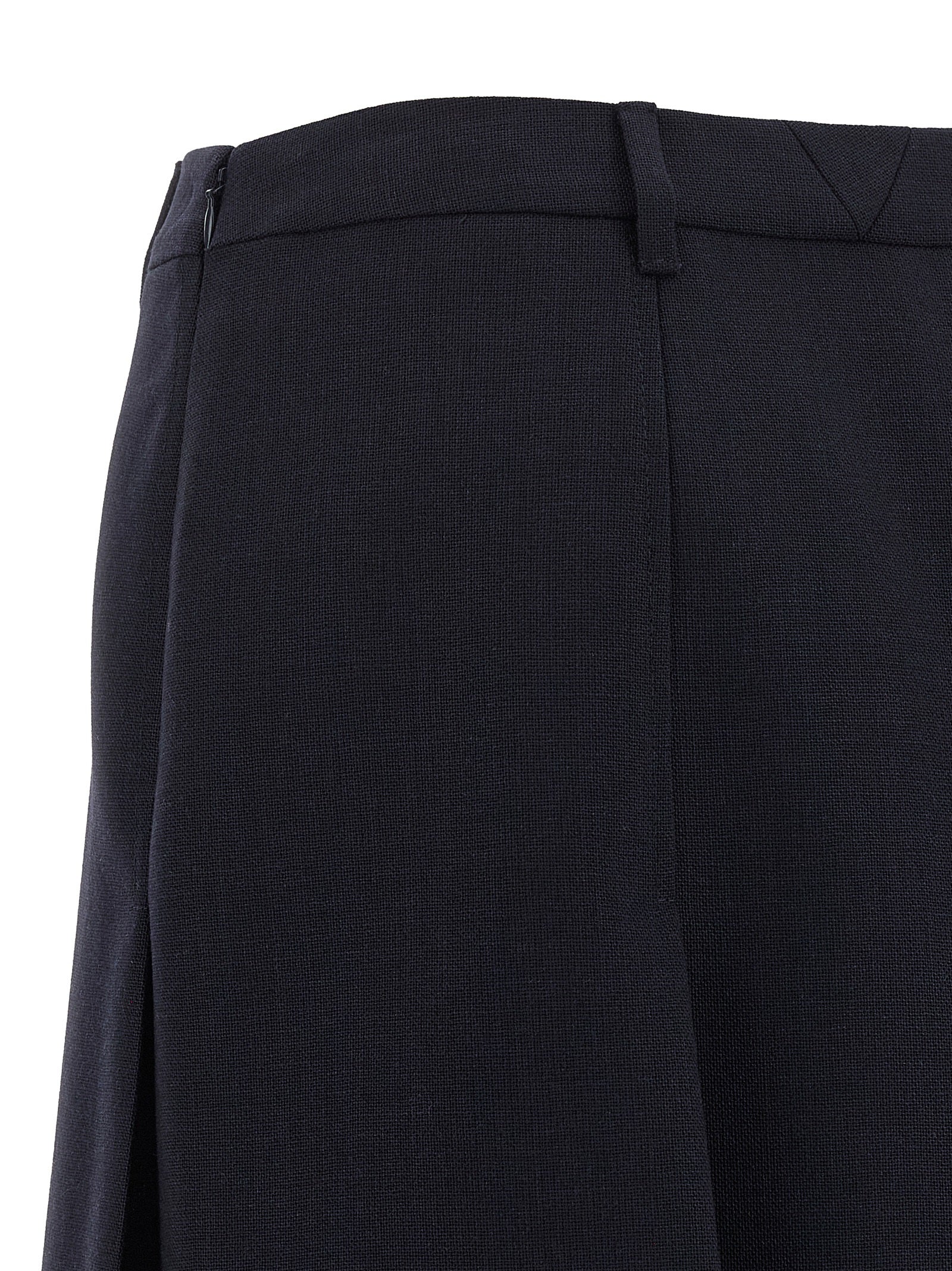 Prada Blauer Midirock aus reiner Schurwolle