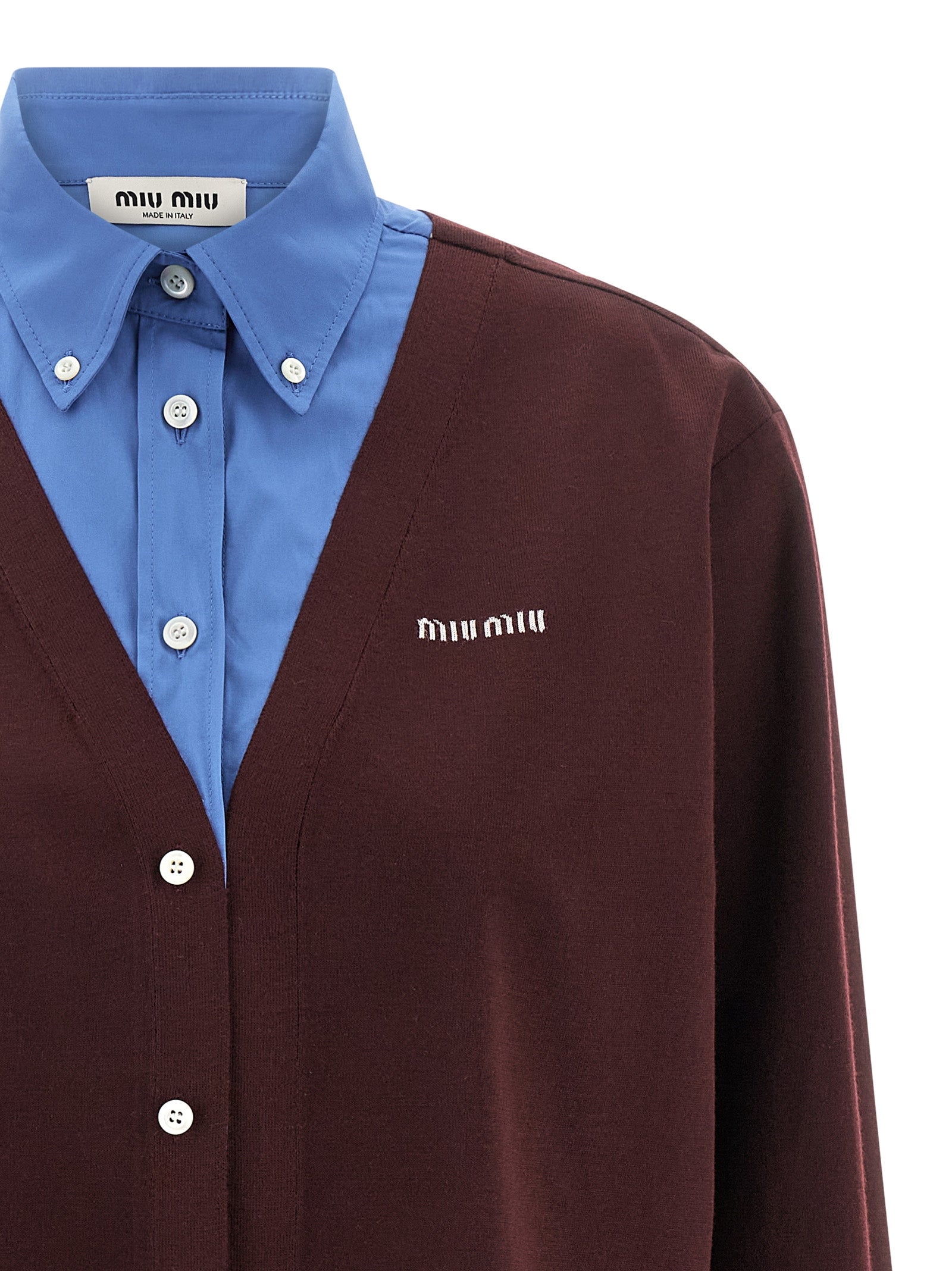 Miu Miu Mehrfarbige Bluse aus reiner Schurwolle
