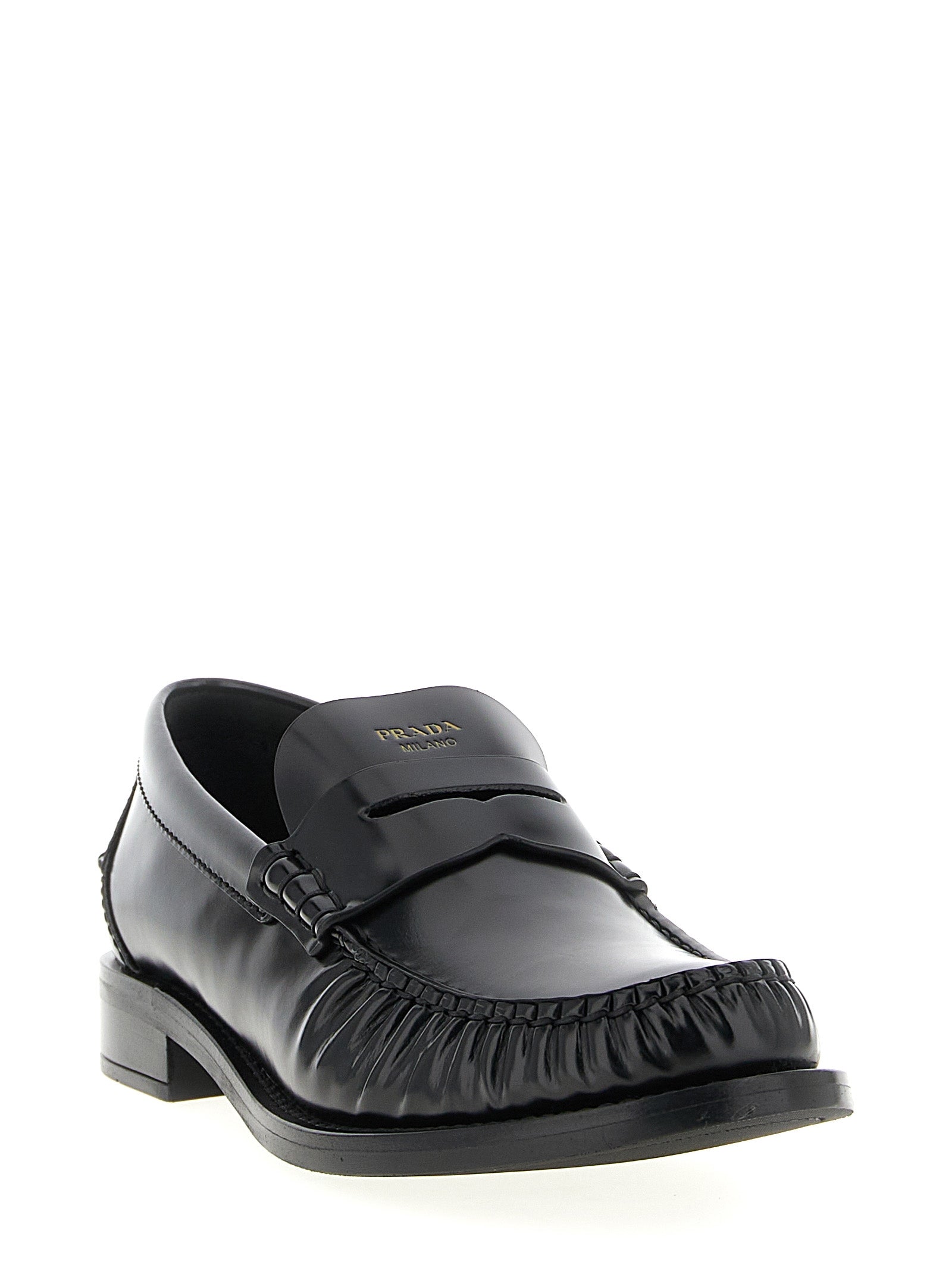 Prada Schwarze Loafer aus Kalbsleder zum Hineinschlüpfen