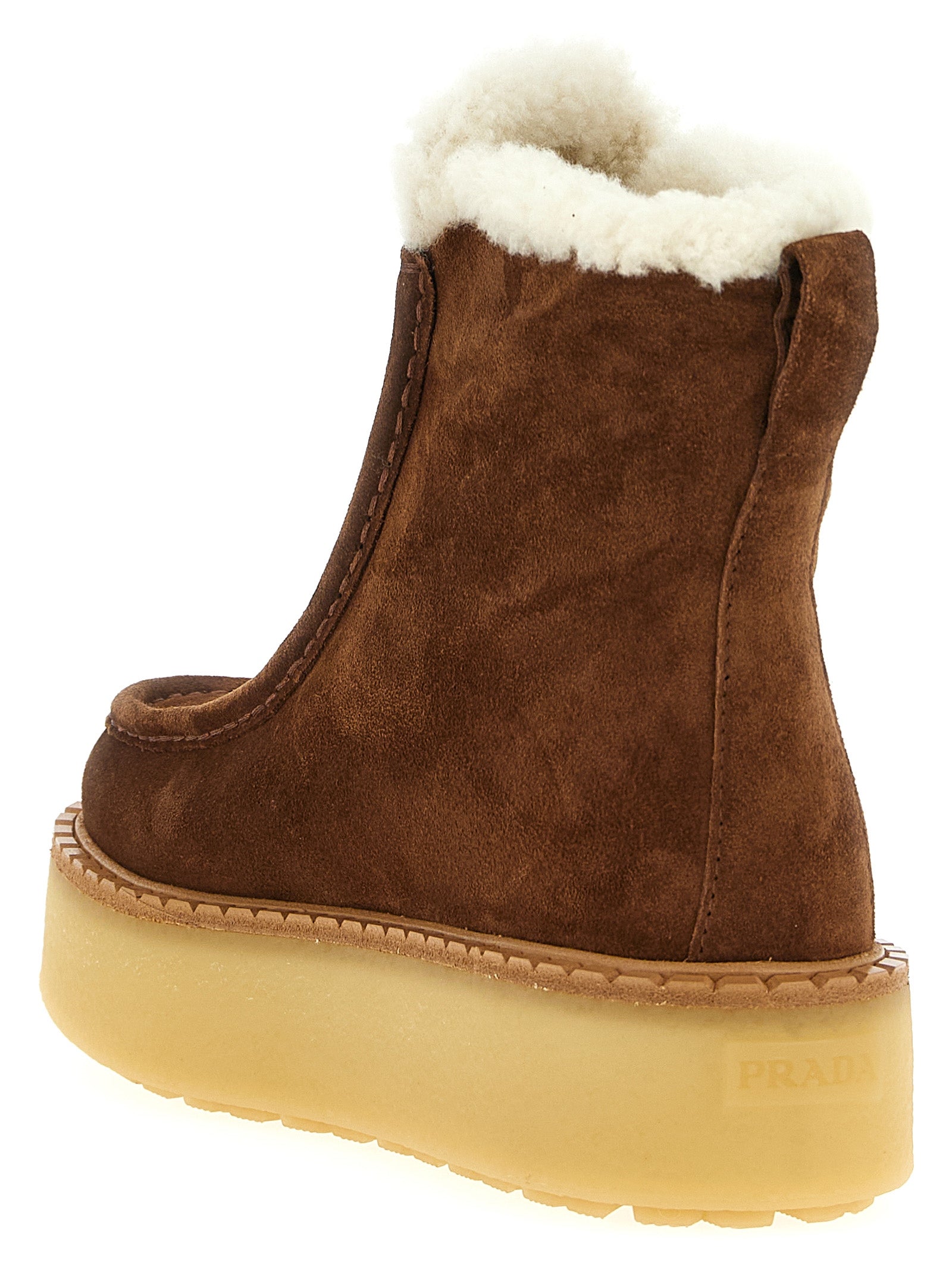 Prada Ankle Boots aus braunem Kalbsleder