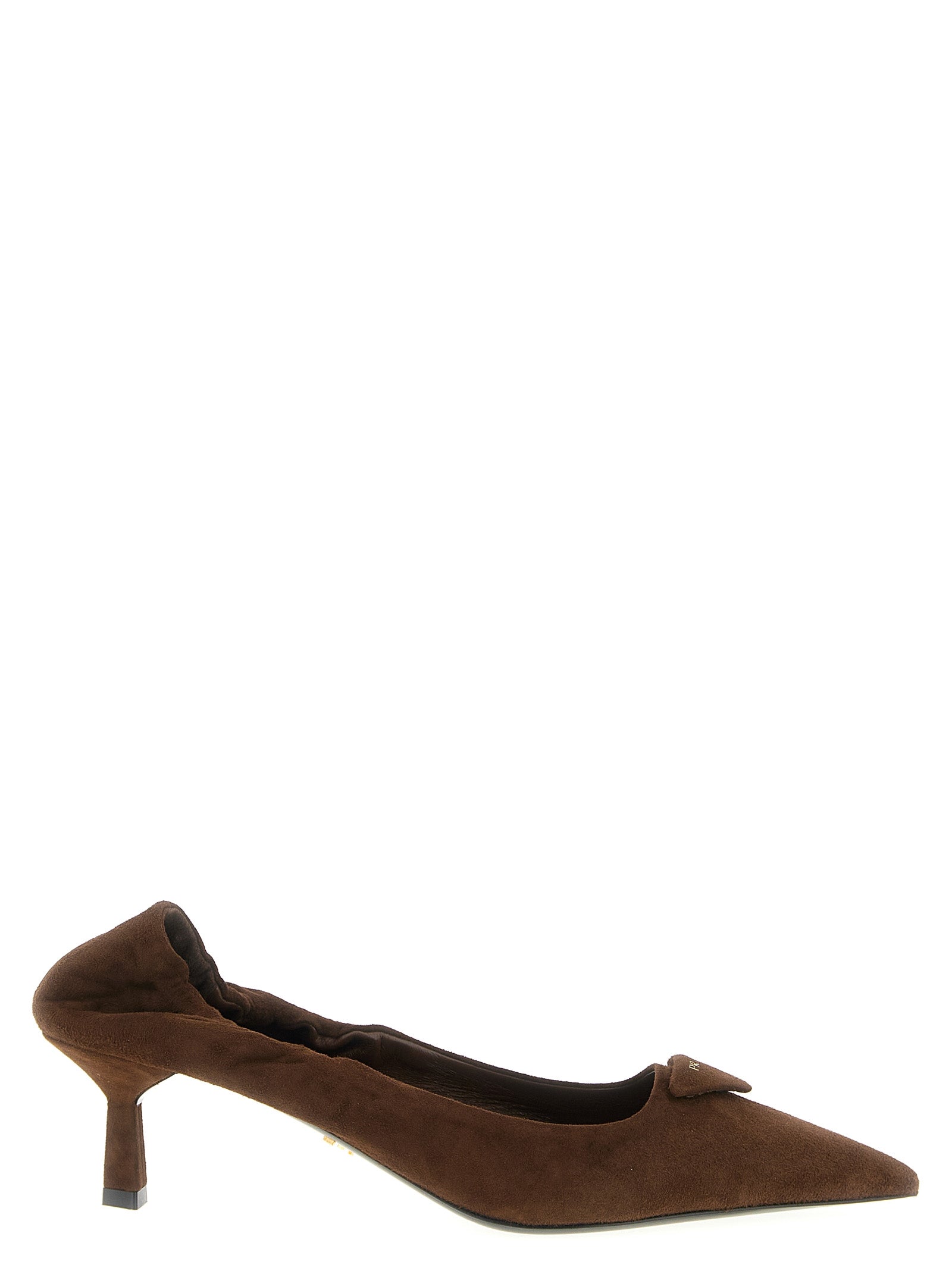 Prada Braune Pumps aus Lammleder mit mittlerem Absatz
