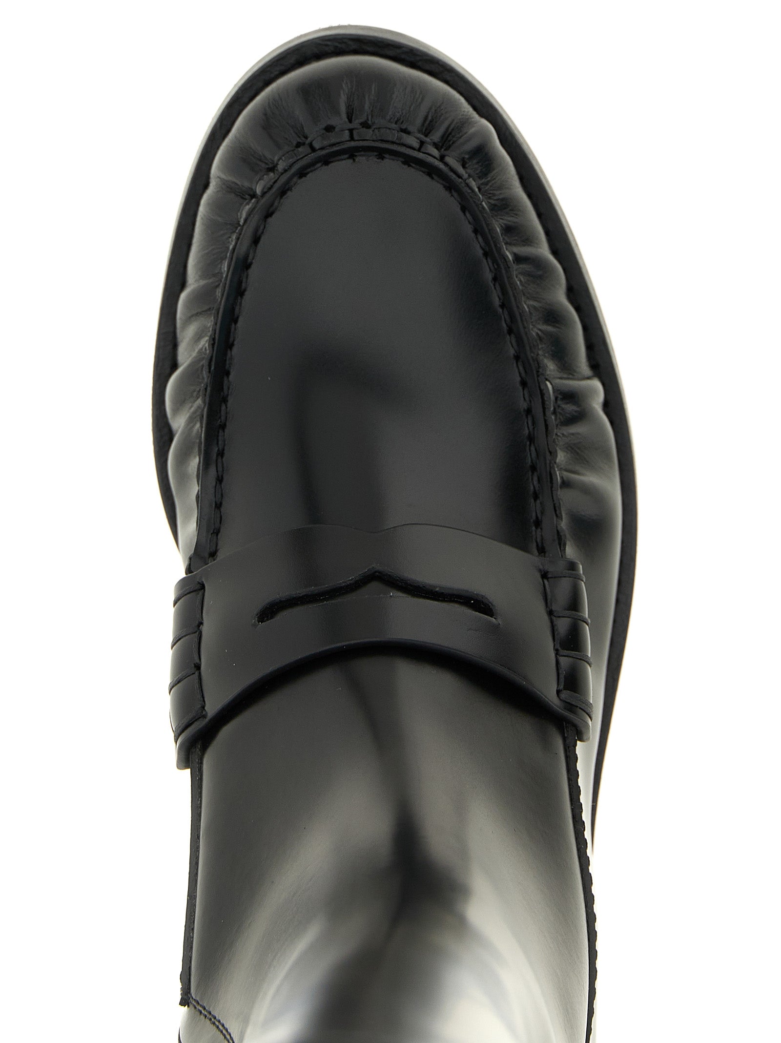Prada Schwarzes Kalbsleder Over-the-Knee