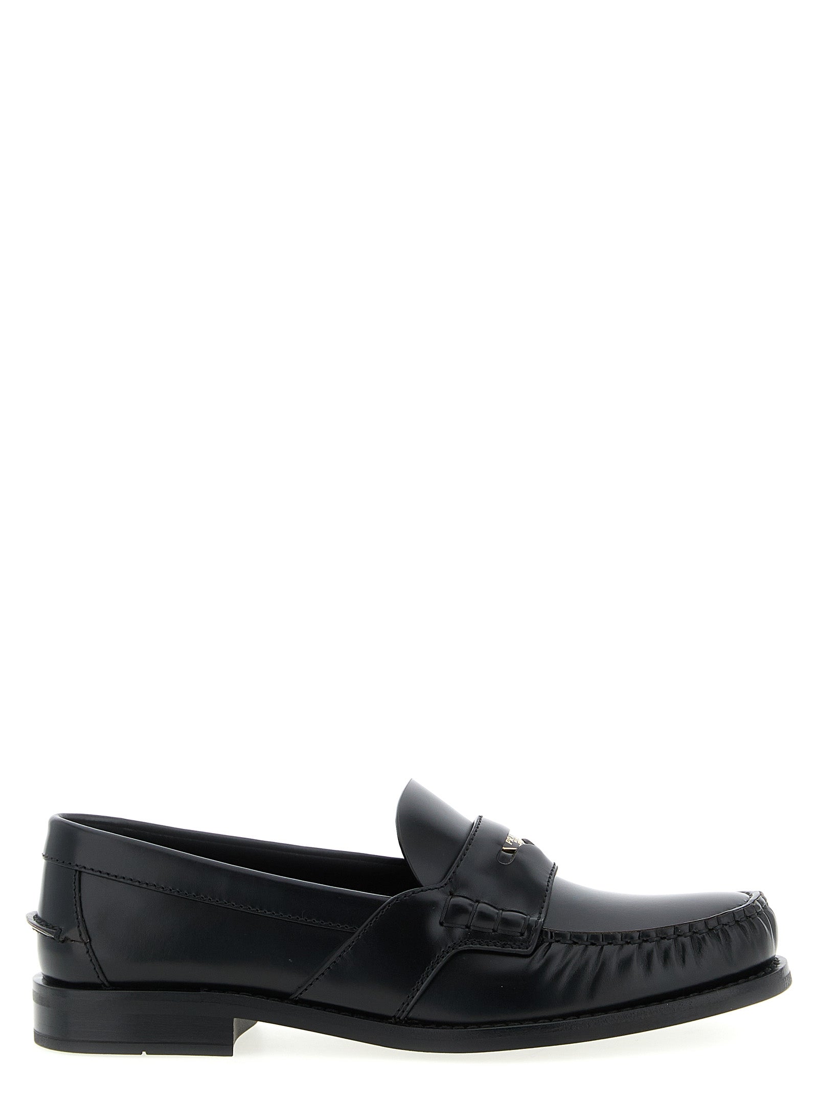 Prada Schwarze Loafer aus Kalbsleder zum Hineinschlüpfen