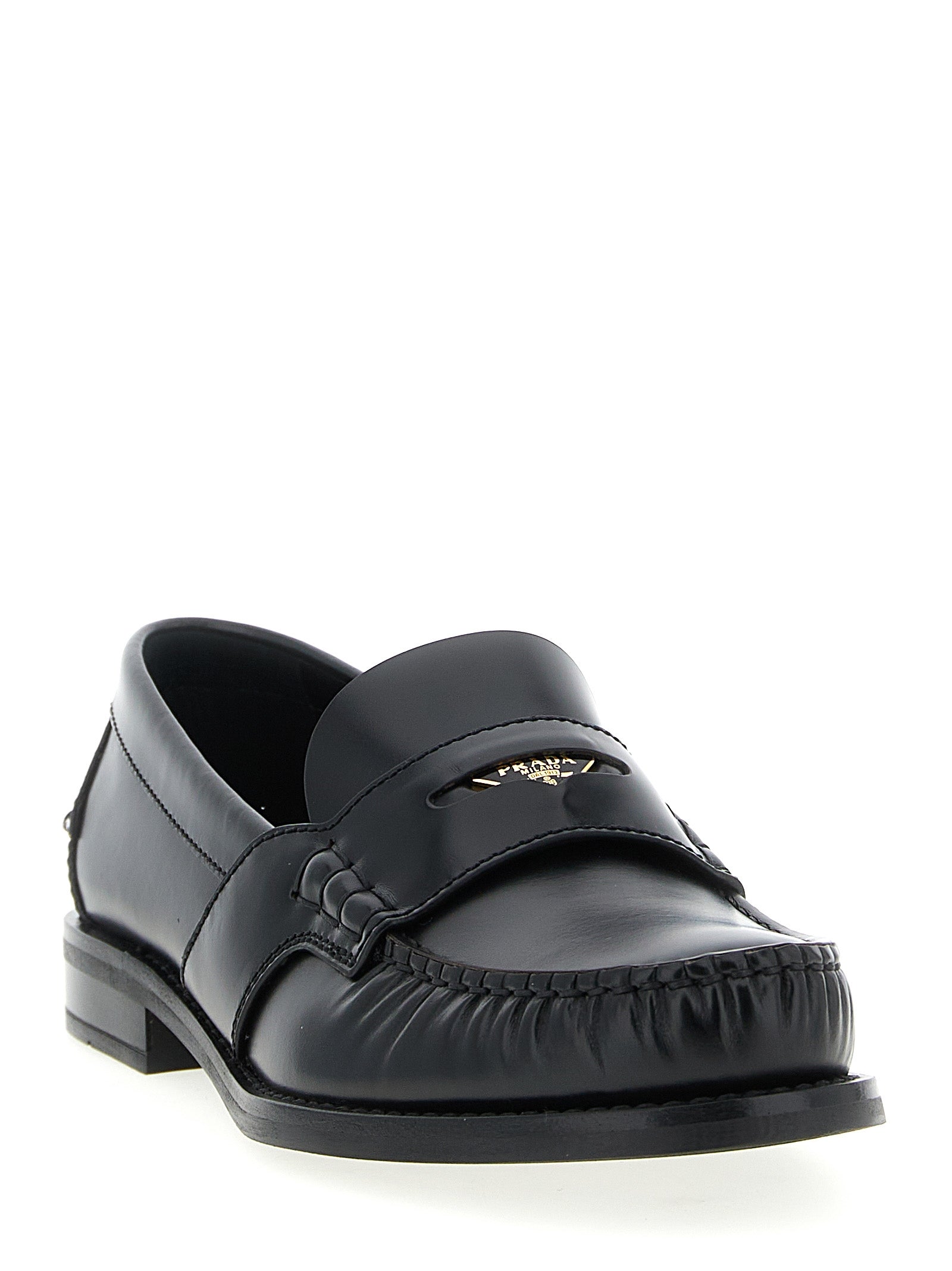 Prada Schwarze Loafer aus Kalbsleder zum Hineinschlüpfen