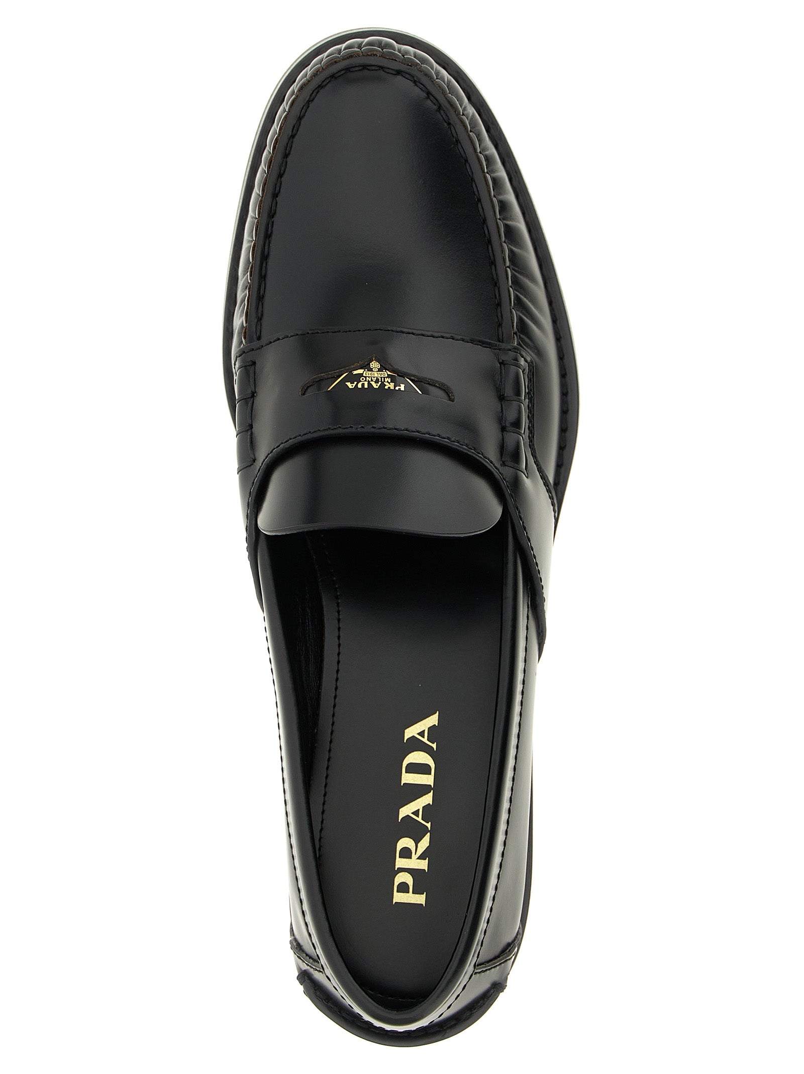Prada Schwarze Loafer aus Kalbsleder zum Hineinschlüpfen