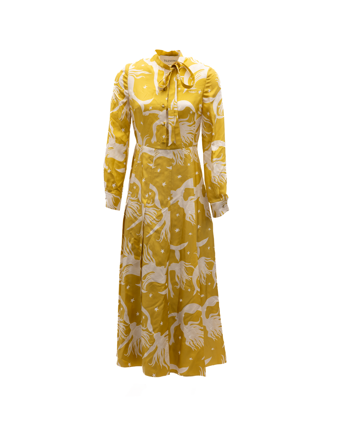 Valentino Garavani Gelbes Seidenkleid
