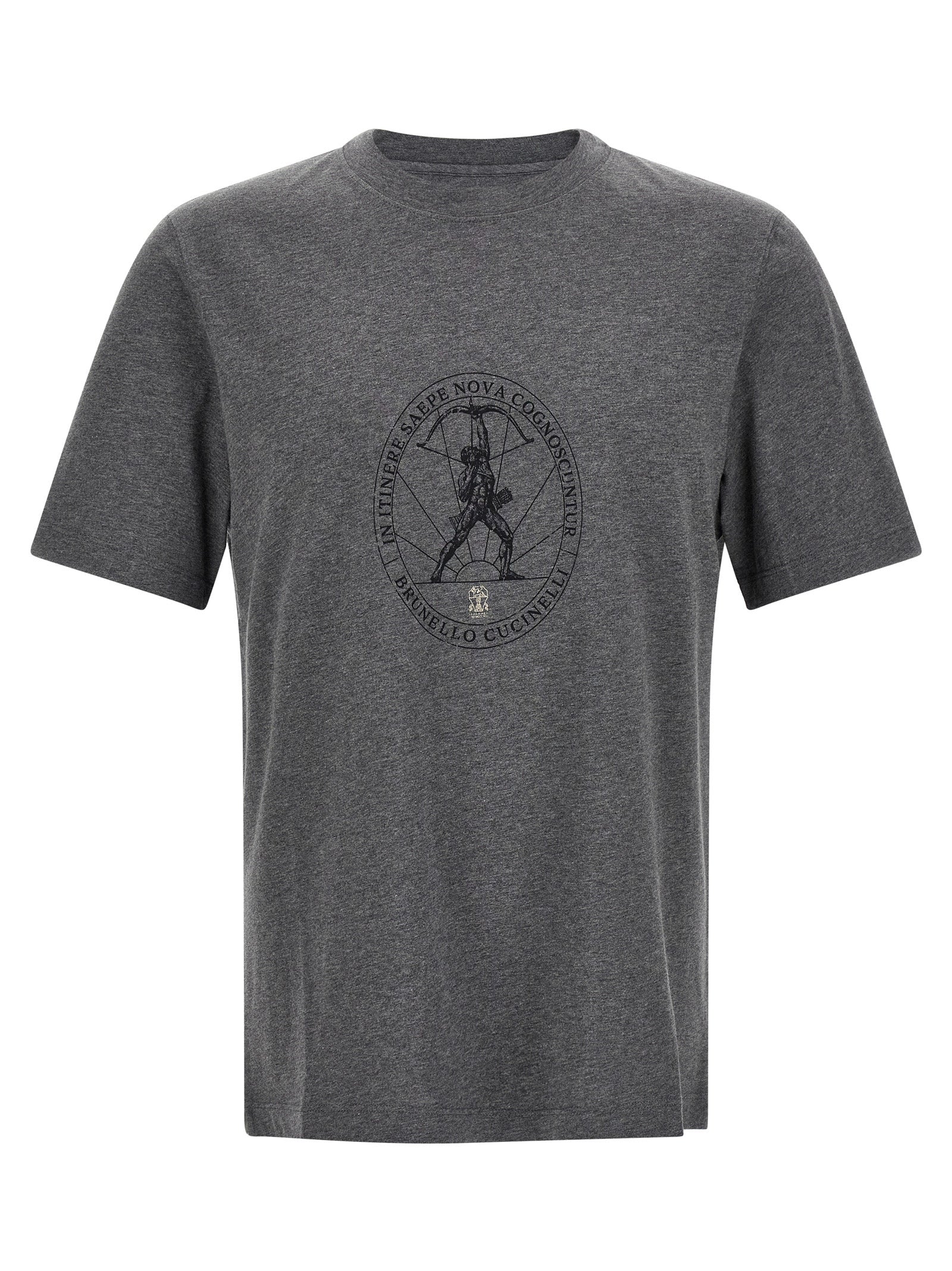 Brunello Cucinelli Graues Baumwoll-T-Shirt