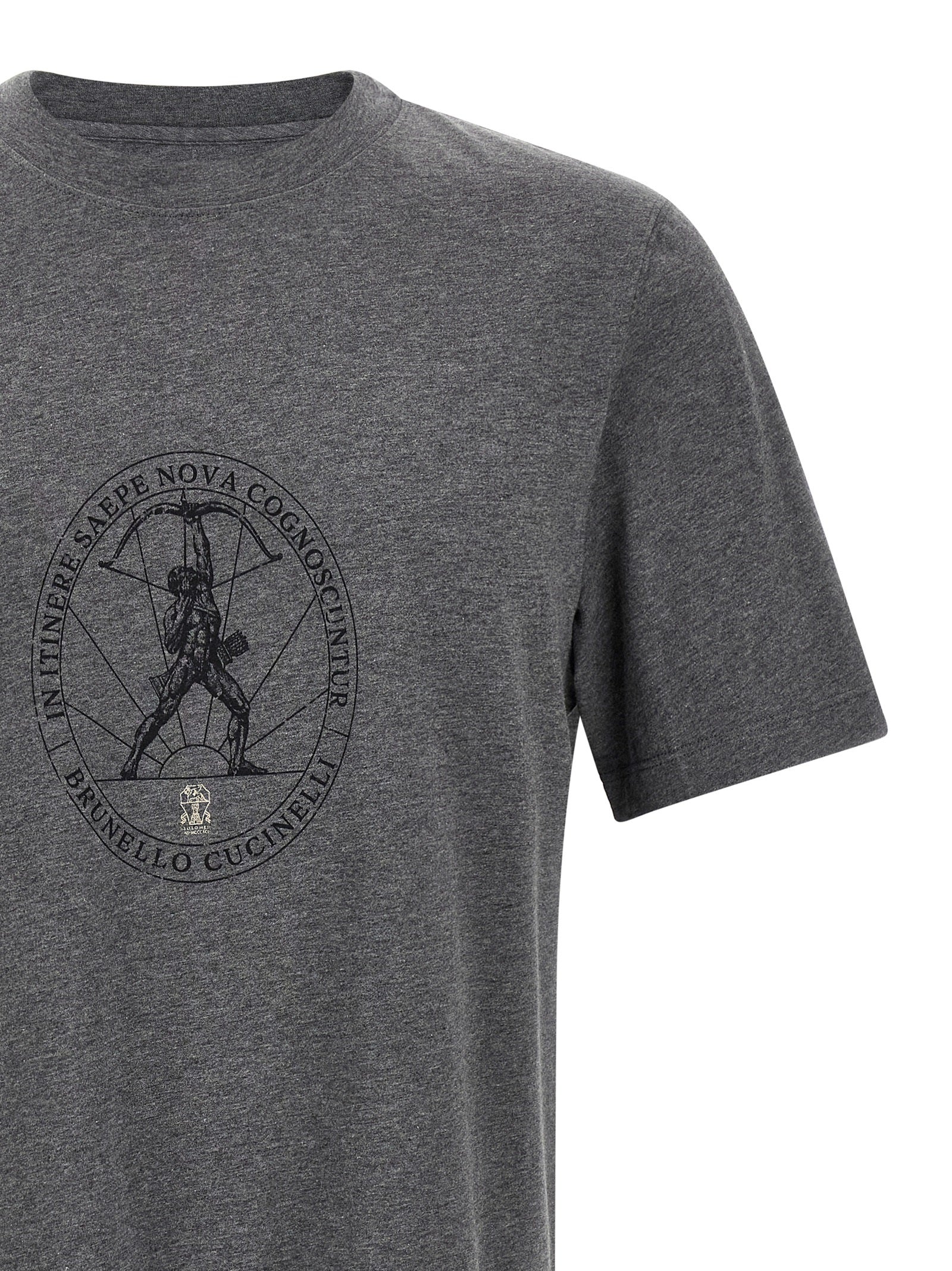 Brunello Cucinelli Graues Baumwoll-T-Shirt