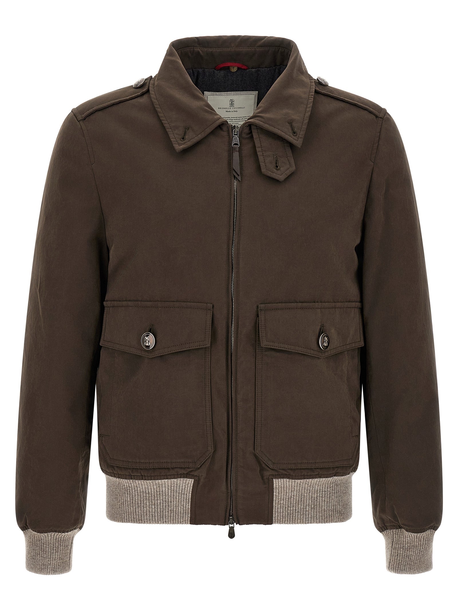 Brunello Cucinelli Brauner Baumwoll-Bomber