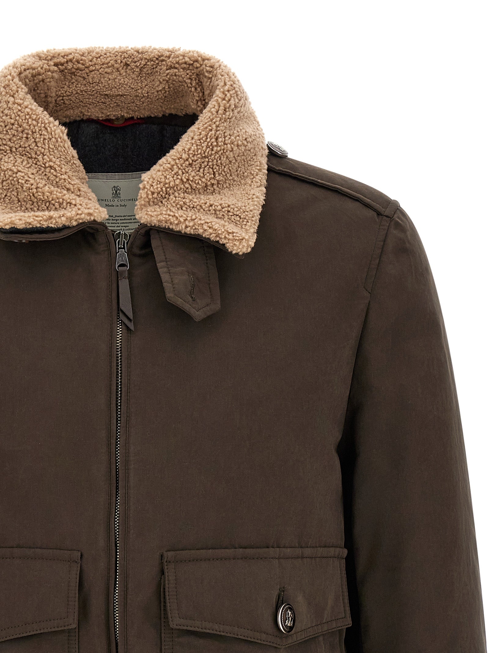 Brunello Cucinelli Brauner Baumwoll-Bomber