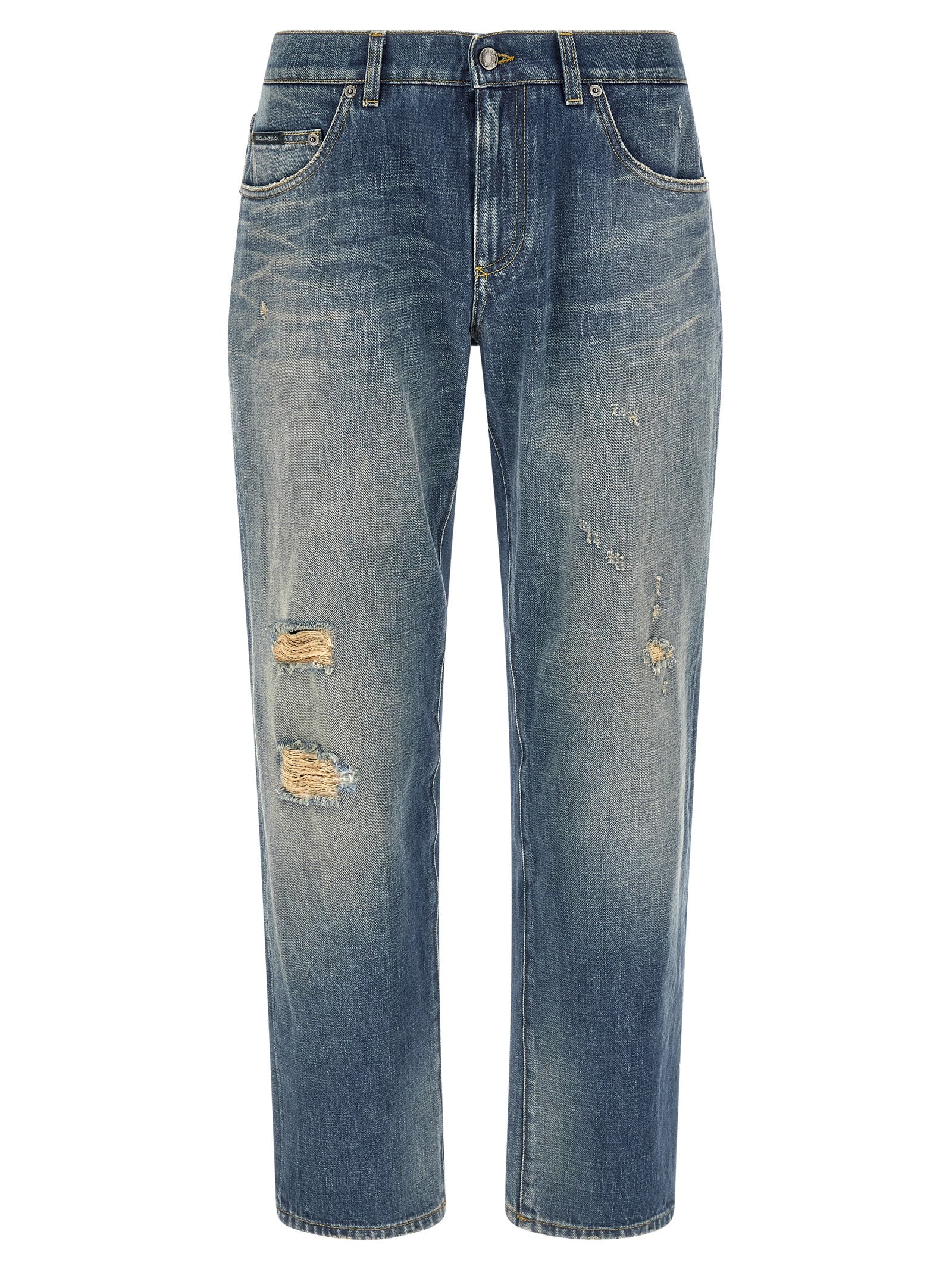 Dolce & Gabbana Blaue Baumwolljeans im Relaxed Fit