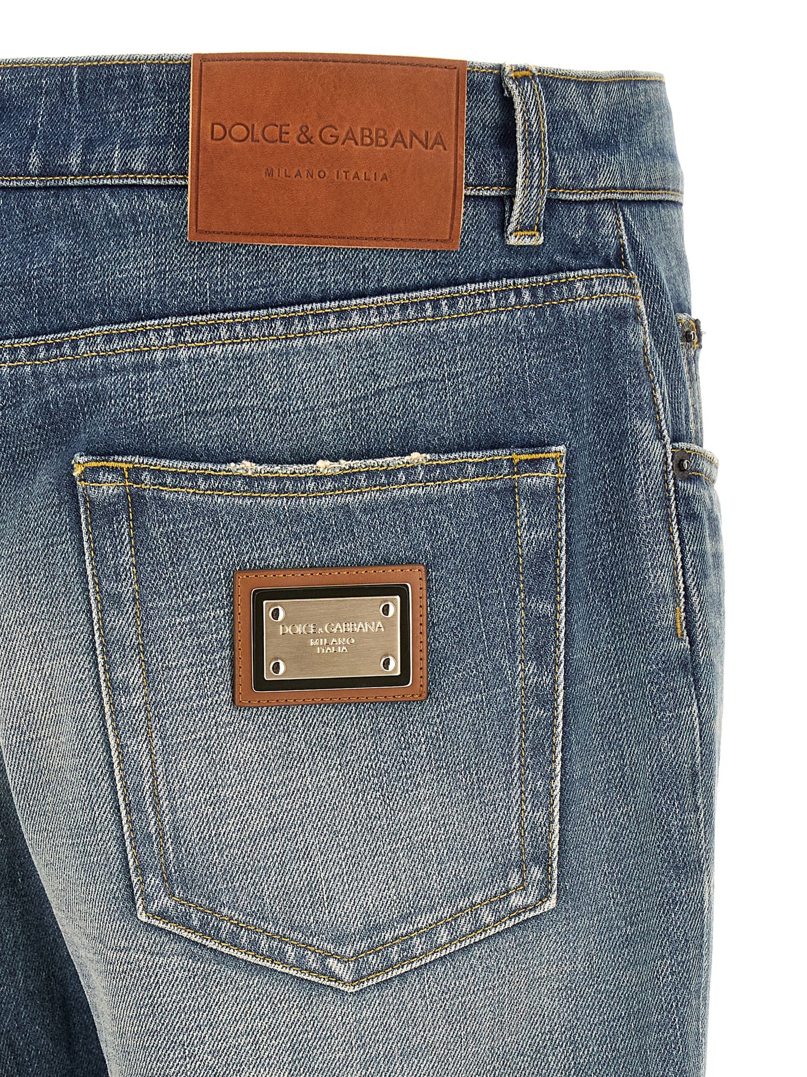 Dolce & Gabbana Blaue Baumwolljeans im Relaxed Fit