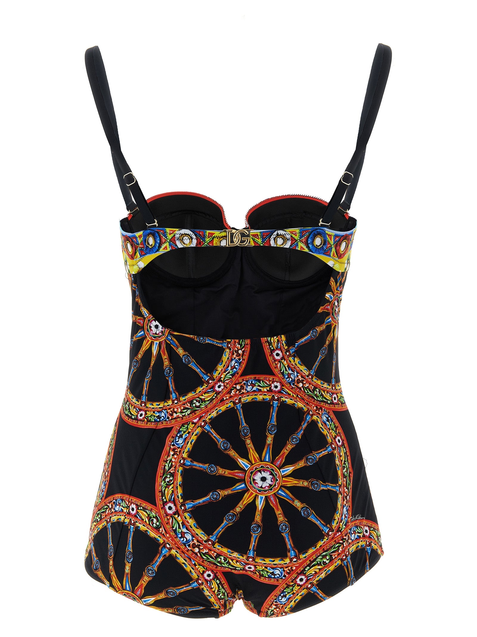 Dolce & Gabbana Einteiliger Badeanzug aus mehrfarbigem Polyamid