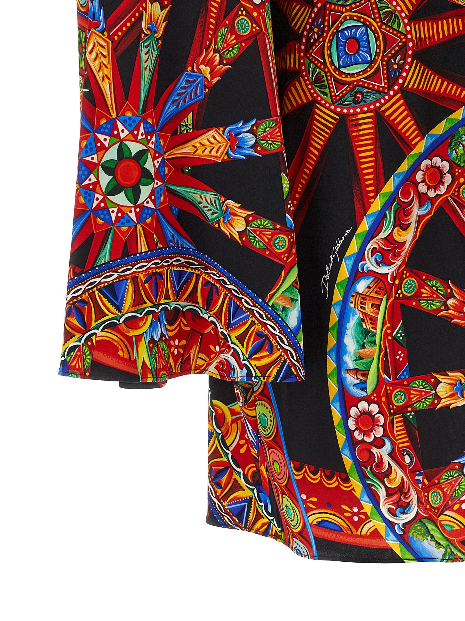 Dolce & Gabbana Kurzes Seidenkleid in Multicolor