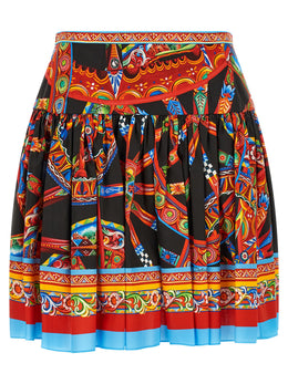 Dolce & Gabbana Mehrfarbiger langer Baumwollrock