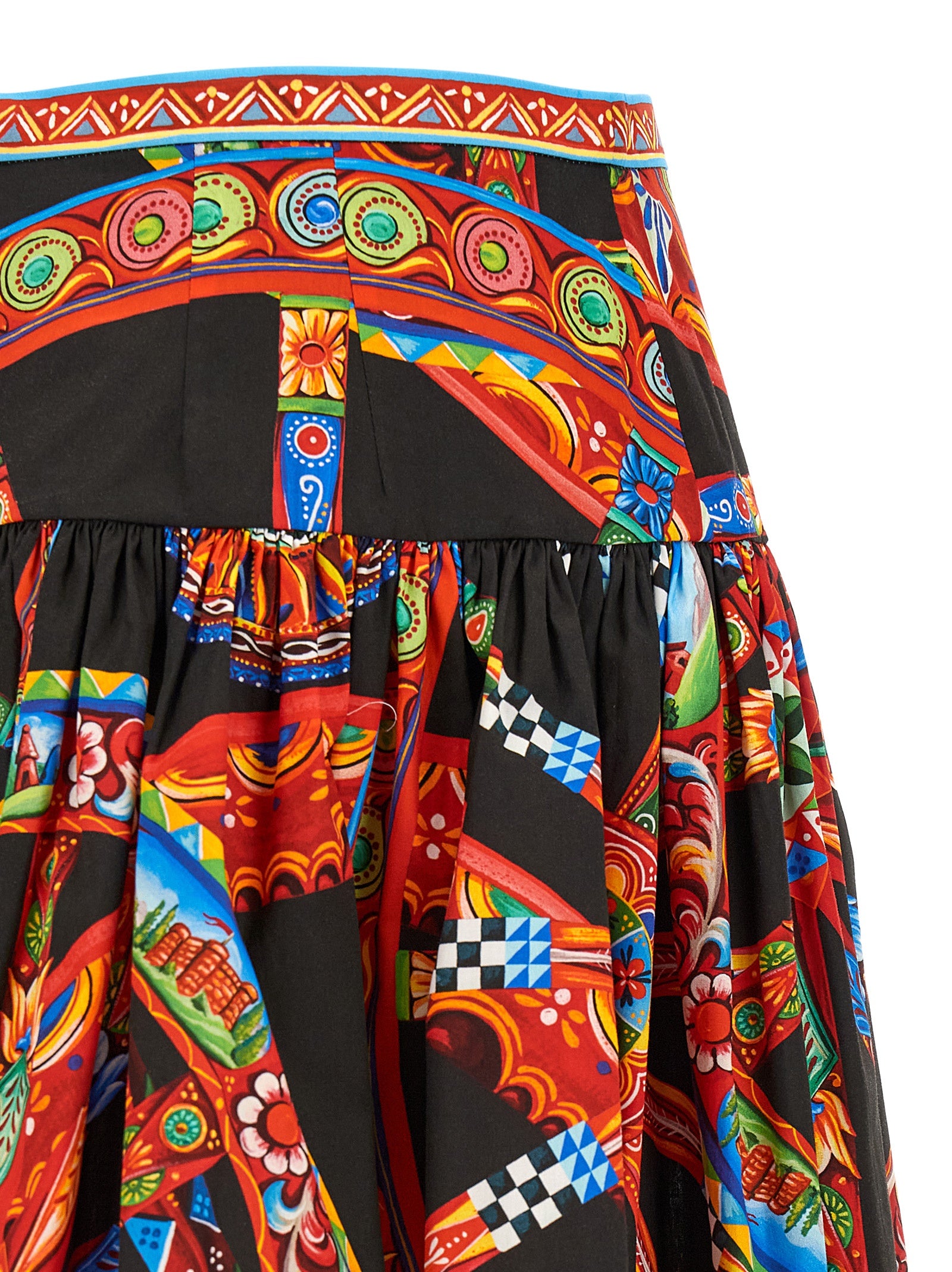 Dolce & Gabbana Mehrfarbiger langer Baumwollrock