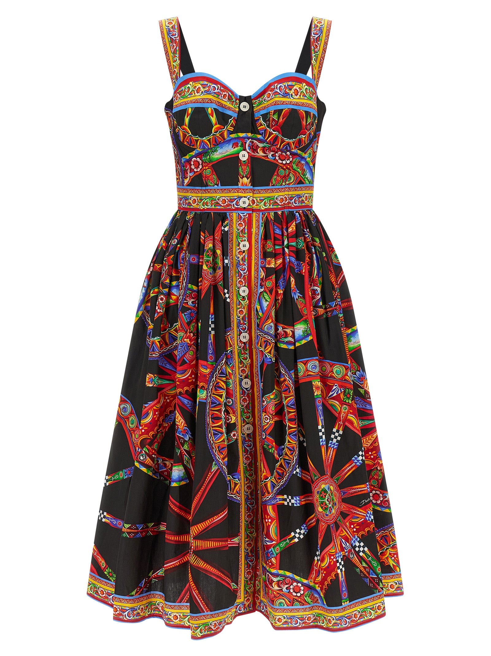 Dolce & Gabbana Buntes Baumwoll-Midi-Kleid