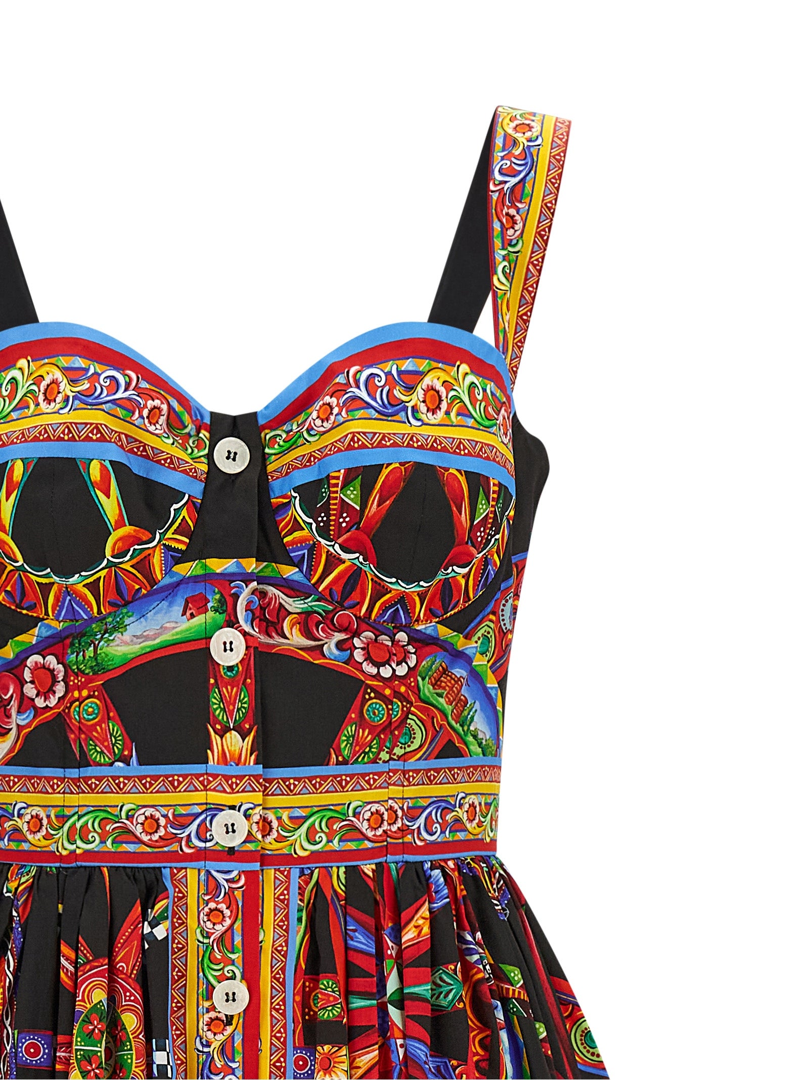 Dolce & Gabbana Buntes Baumwoll-Midi-Kleid
