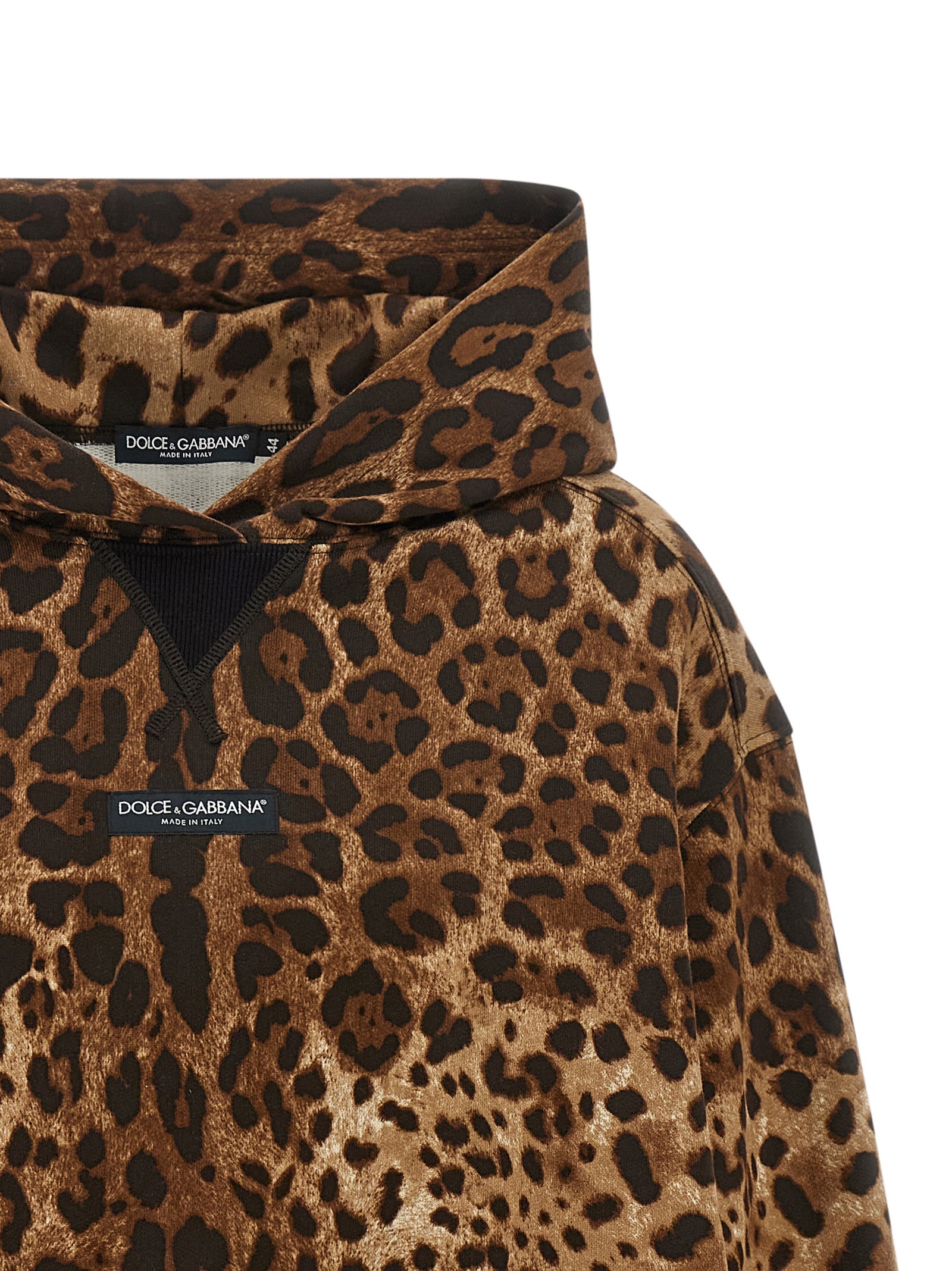 Dolce & Gabbana Brauner Baumwoll-Kapuzenpullover