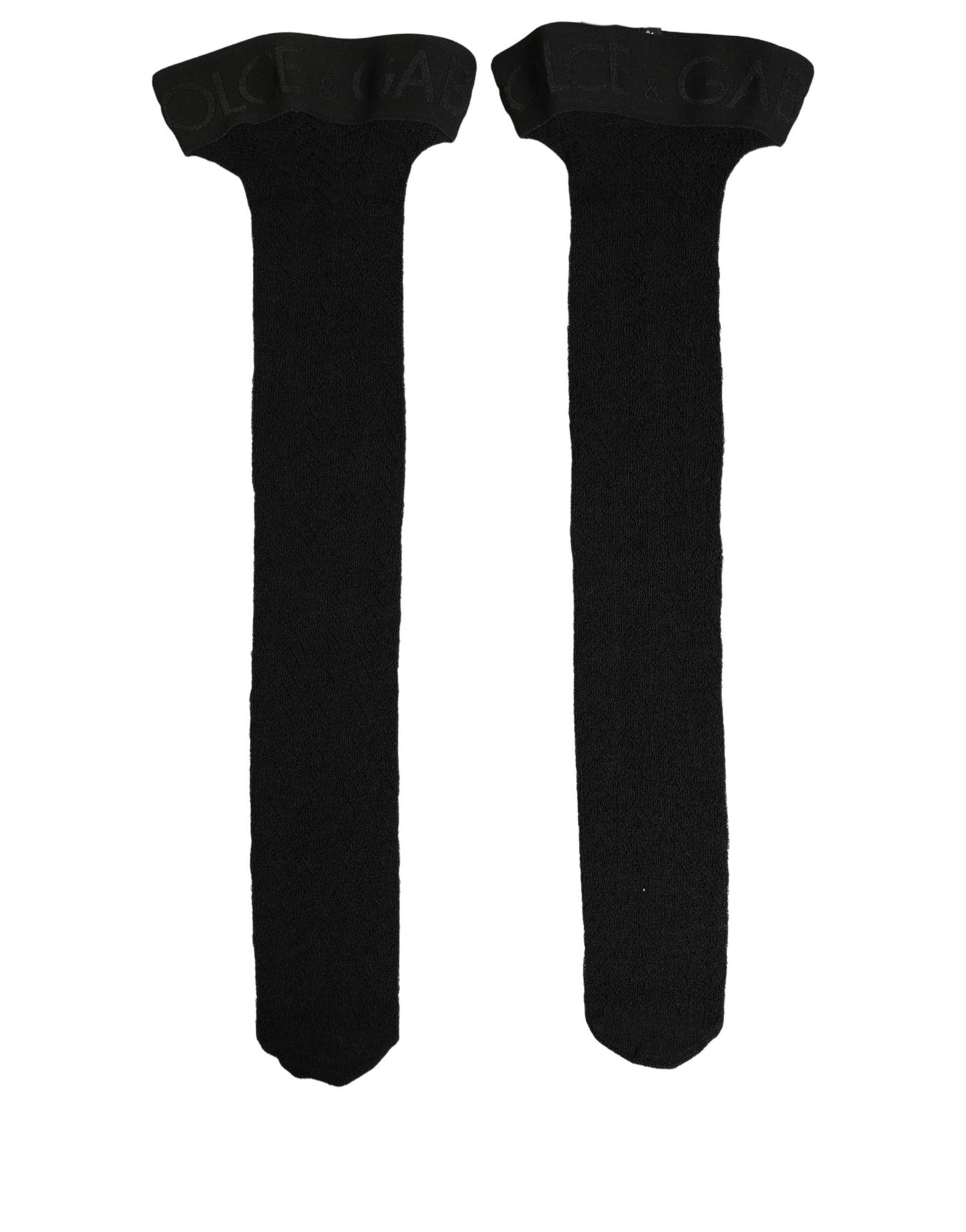 Dolce & Gabbana Schwarze Wollsocken mit Logo für Damen