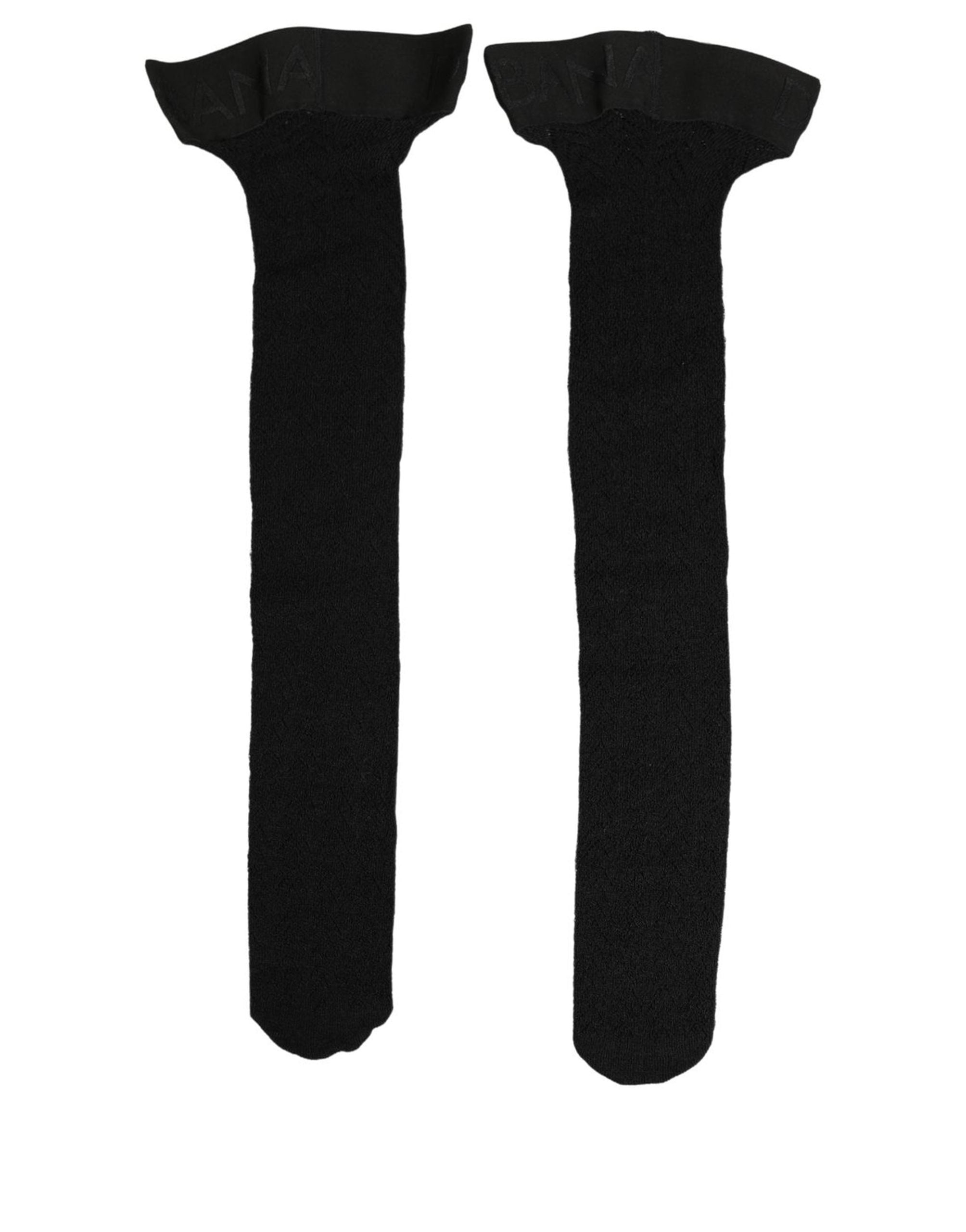 Dolce & Gabbana Schwarze Wollsocken mit Logo für Damen
