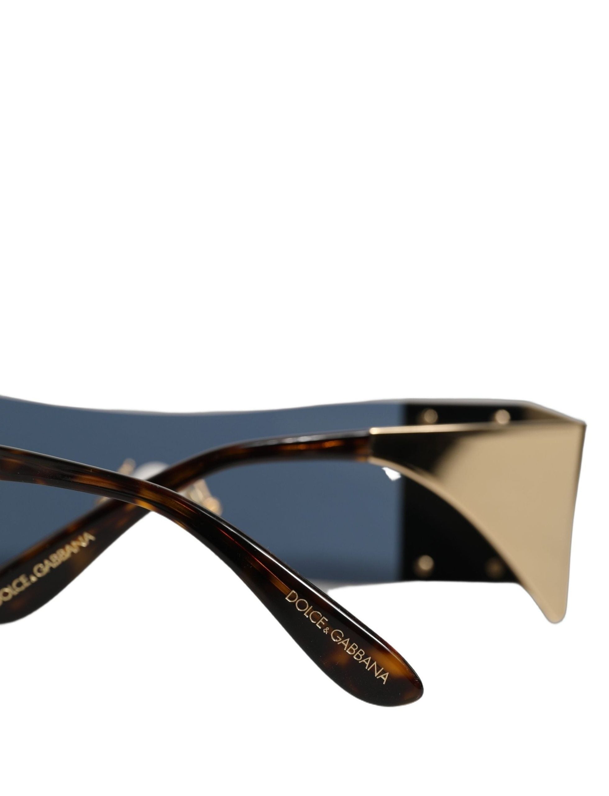 Dolce & Gabbana Sonnenbrille DG2263 mit rechteckigem Goldrahmen und Schlangenleder-Optik