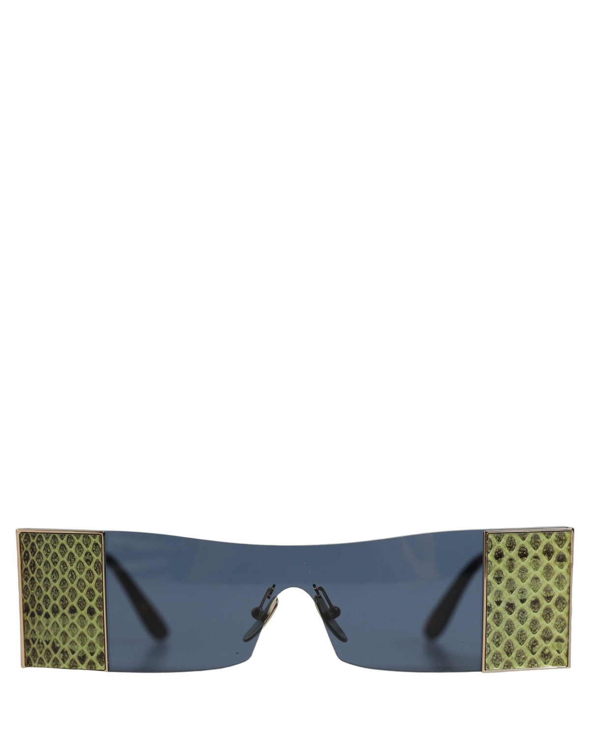 Dolce & Gabbana Sonnenbrille DG2263 mit rechteckigem Goldrahmen und Schlangenleder-Optik