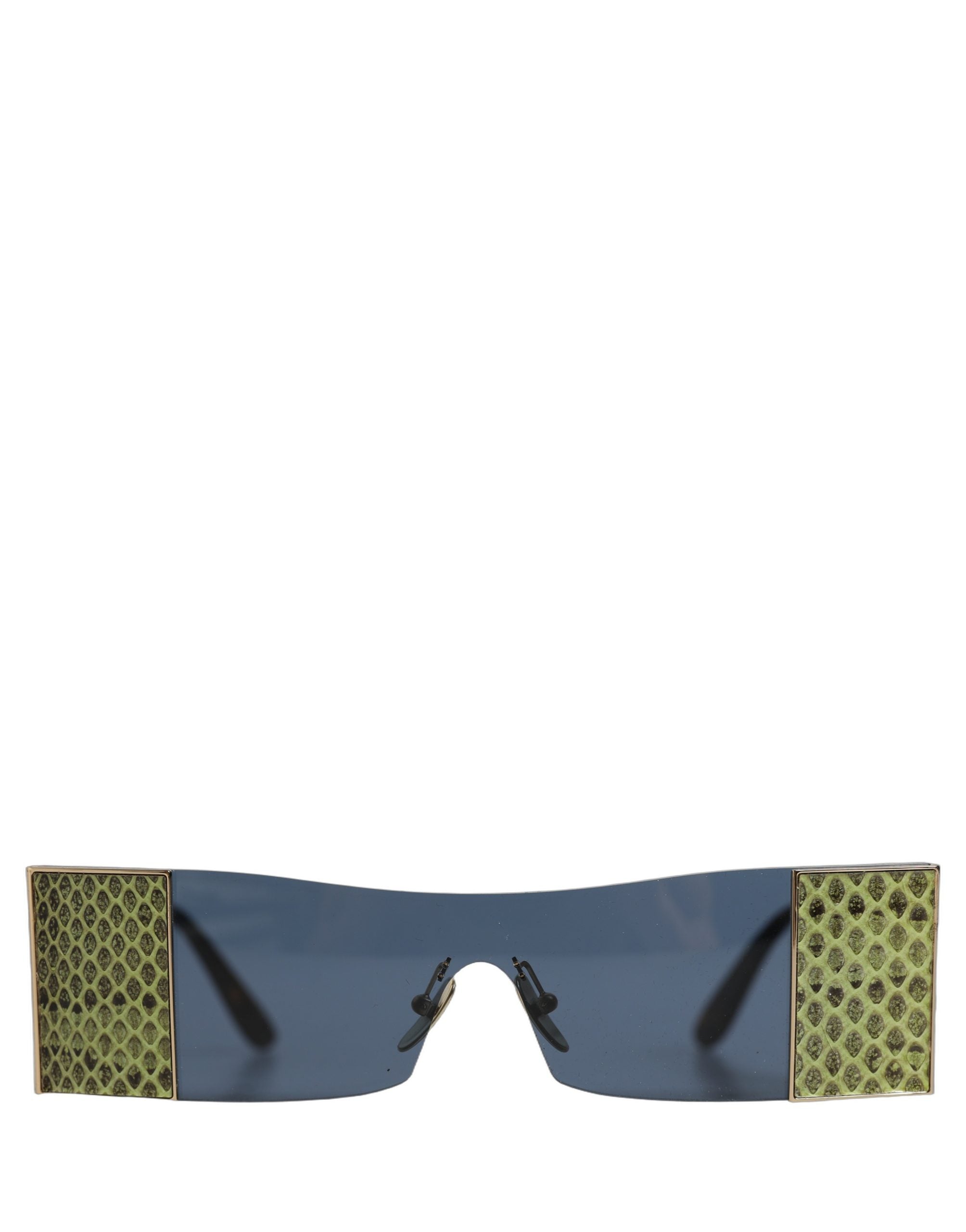 Dolce & Gabbana Sonnenbrille DG2263 mit rechteckigem Goldrahmen und Schlangenleder-Optik