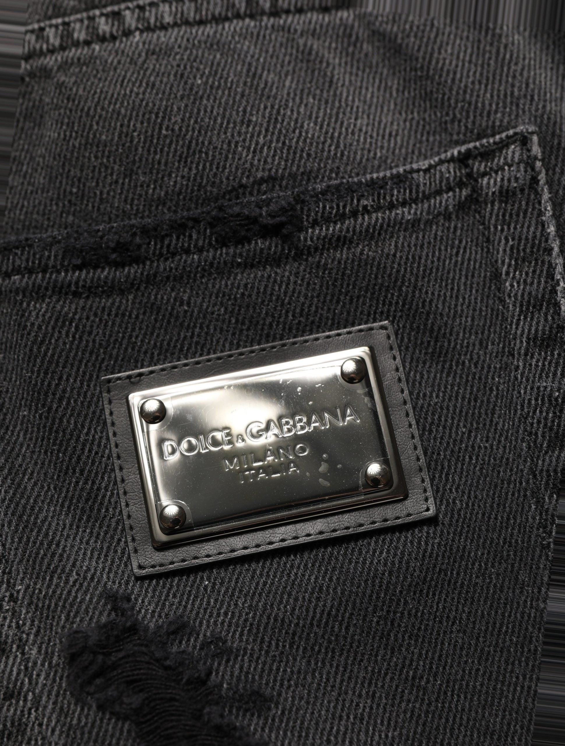 Dolce & Gabbana Dunkelgraue, distressed Oversize-Jeans für Herren aus Denim