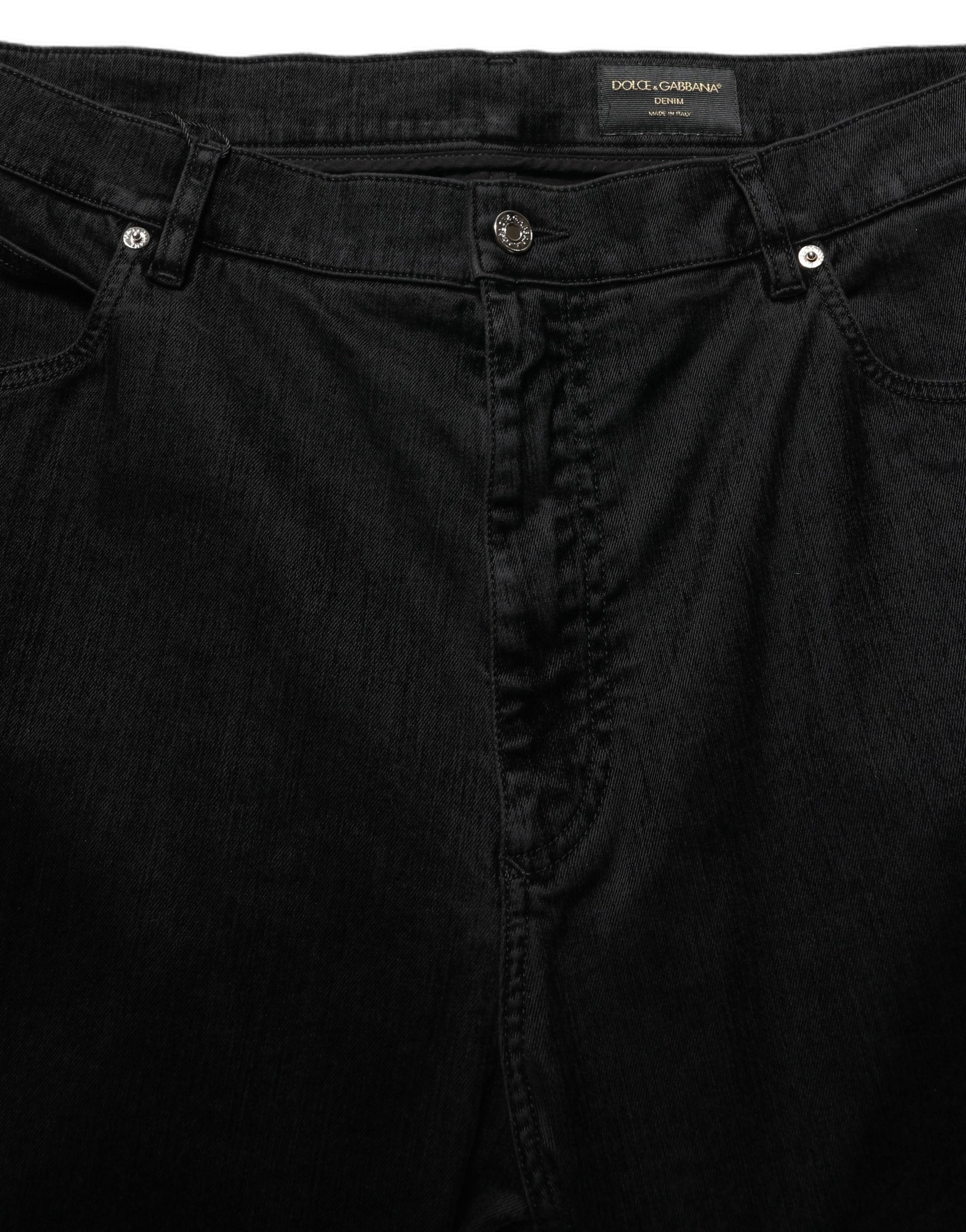 Dolce & Gabbana Schwarze Relaxed Wide Leg Herren Jeans aus Baumwolle