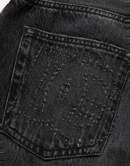 Dolce & Gabbana Dunkelgraue Baumwoll-Jeans im Oversize-Schnitt mit weitem Bein