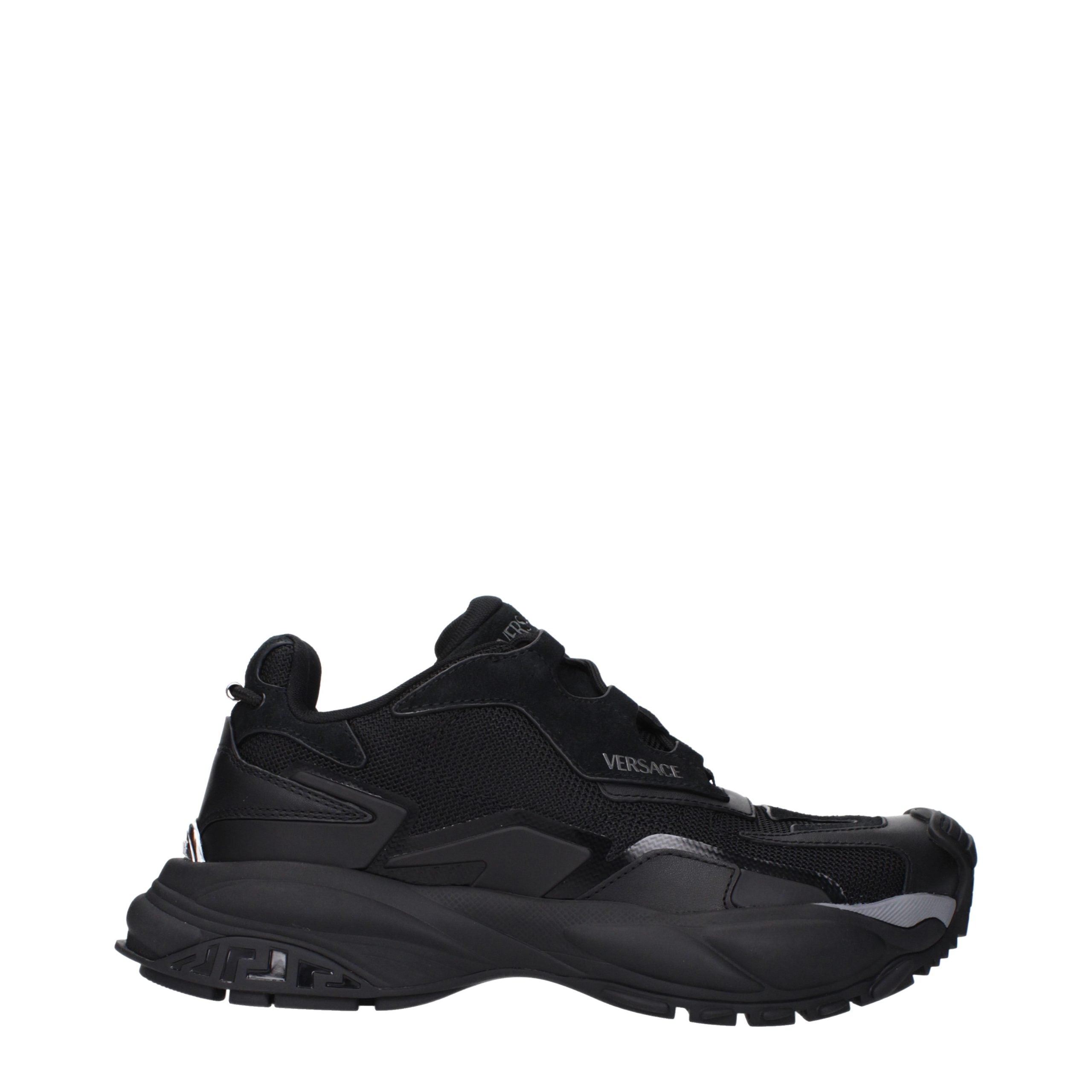 Versace Schwarze Stoff-Sneaker mit klobiger Sohle
