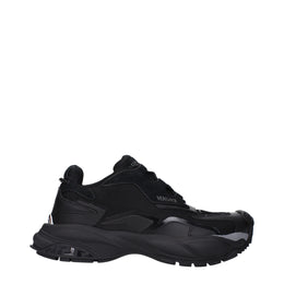 Versace Schwarze Stoff-Sneaker mit klobiger Sohle