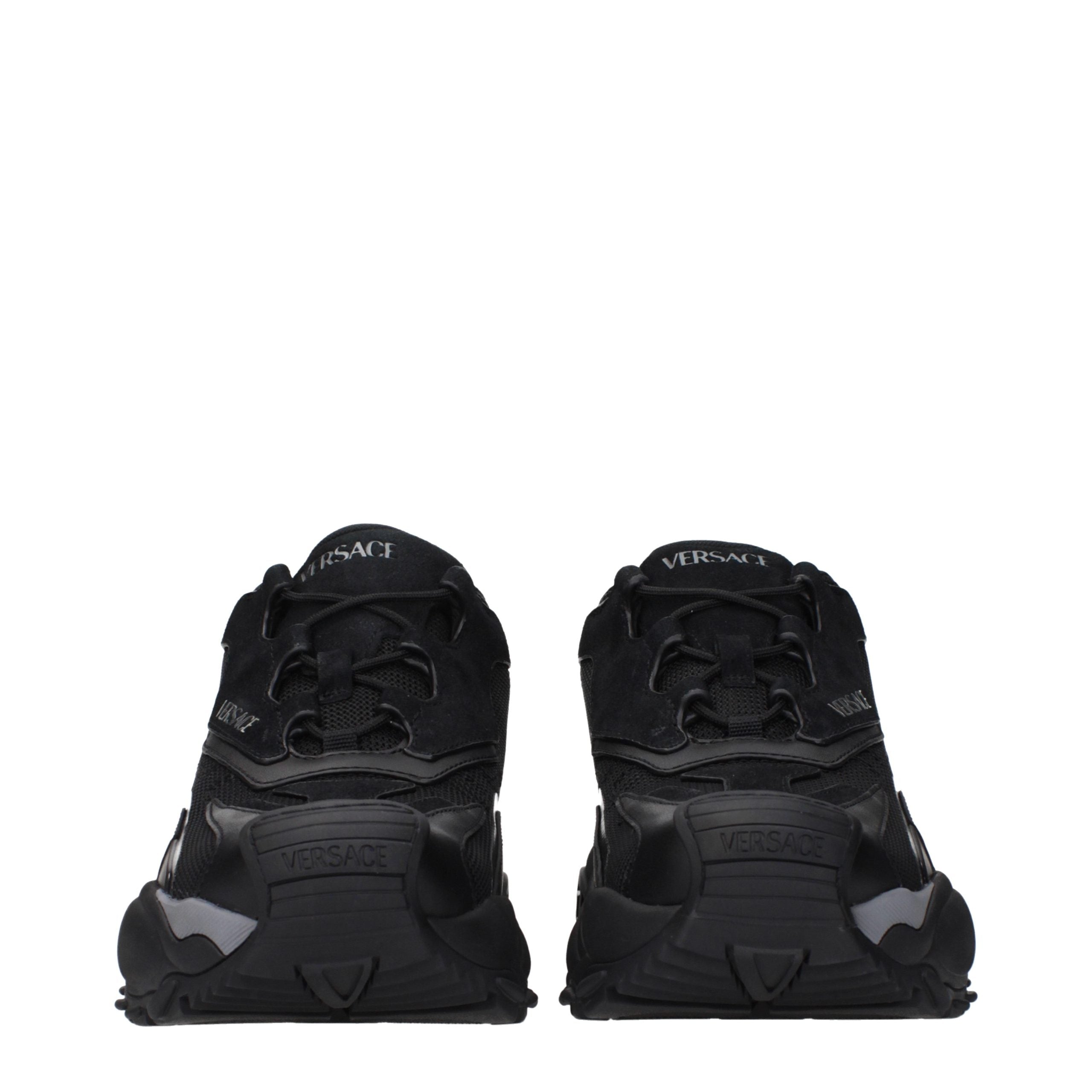 Versace Schwarze Stoff-Sneaker mit klobiger Sohle