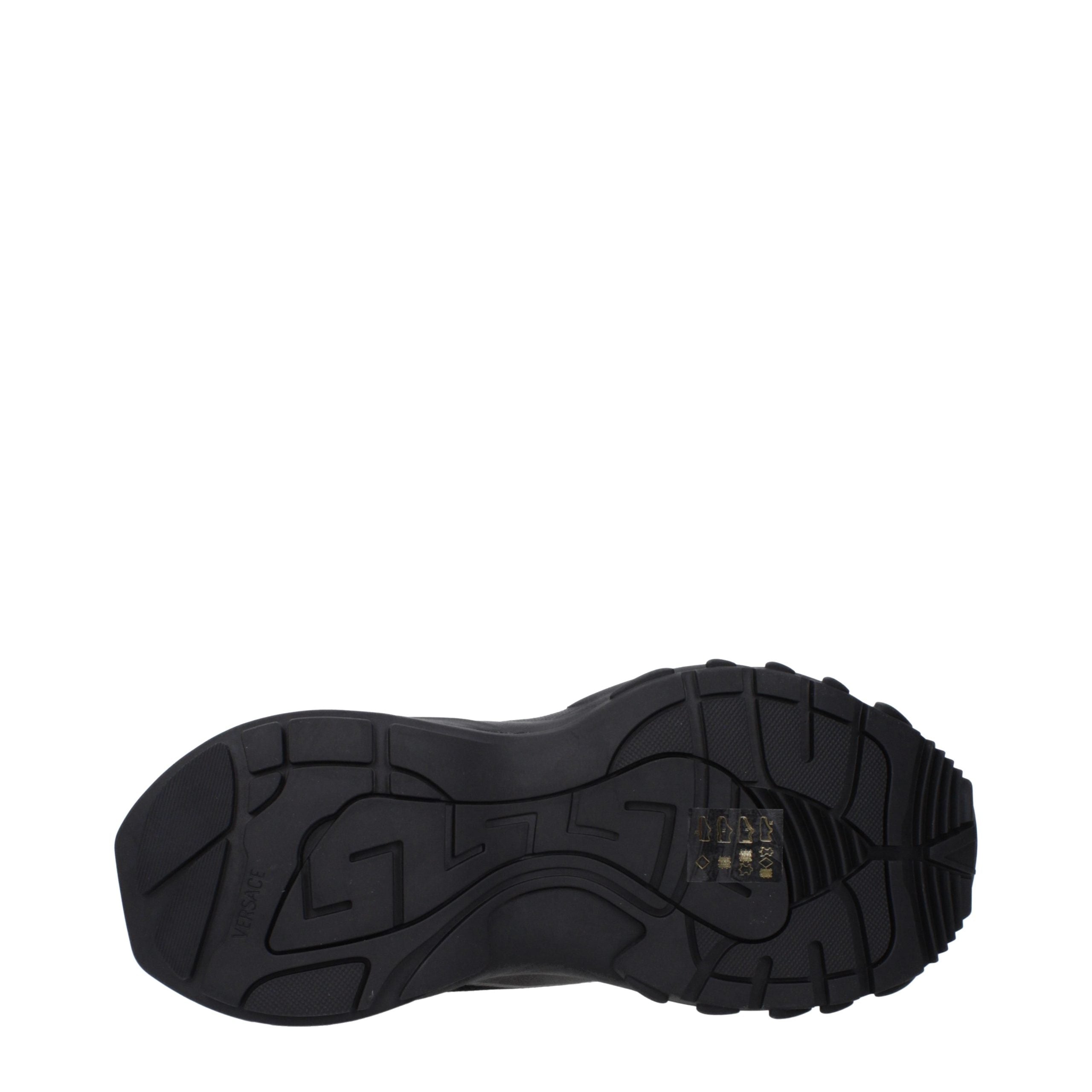 Versace Schwarze Stoff-Sneaker mit klobiger Sohle