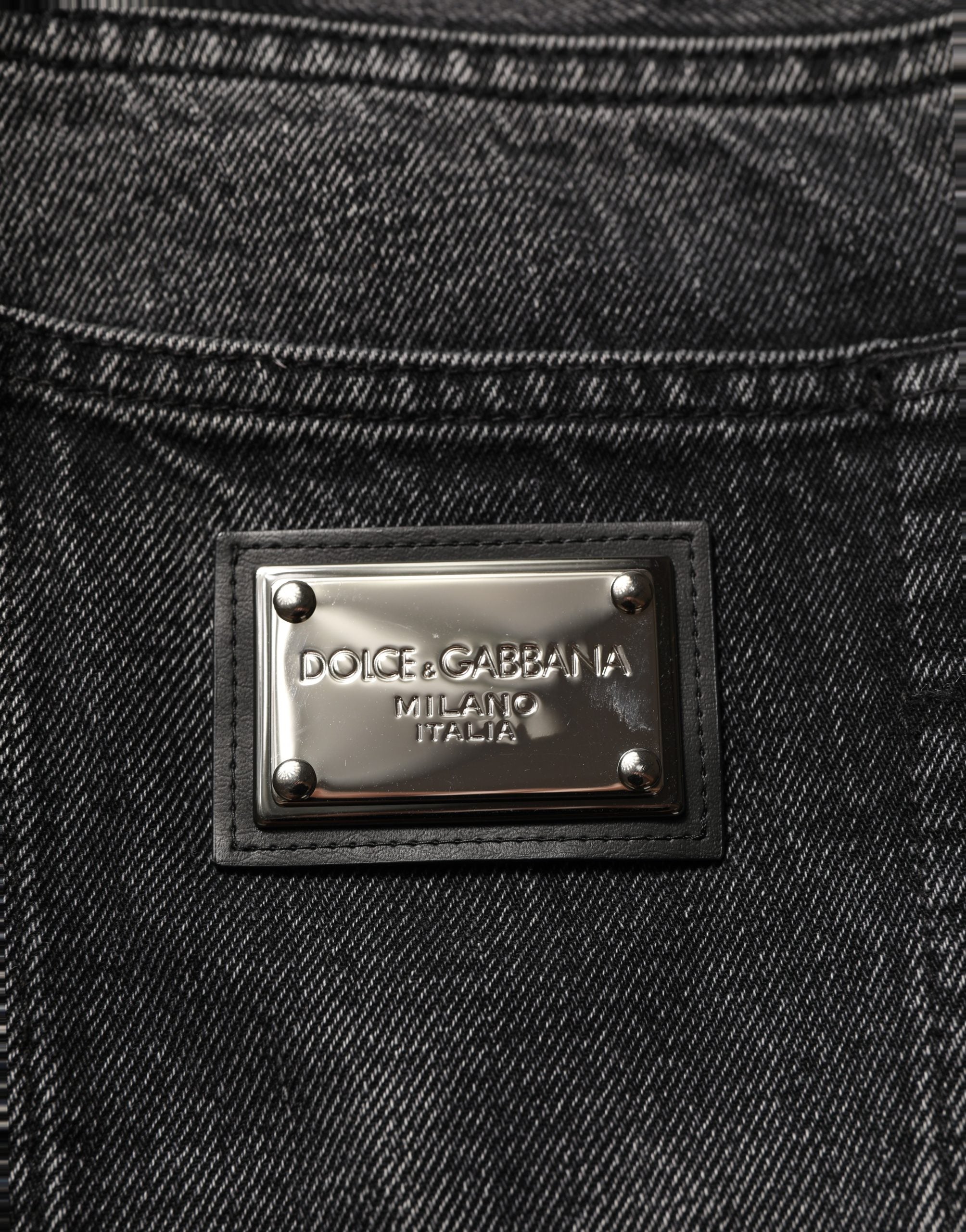 Dolce & Gabbana Dunkelgraue Baggy Cargo Jeans aus Baumwolle für Herren