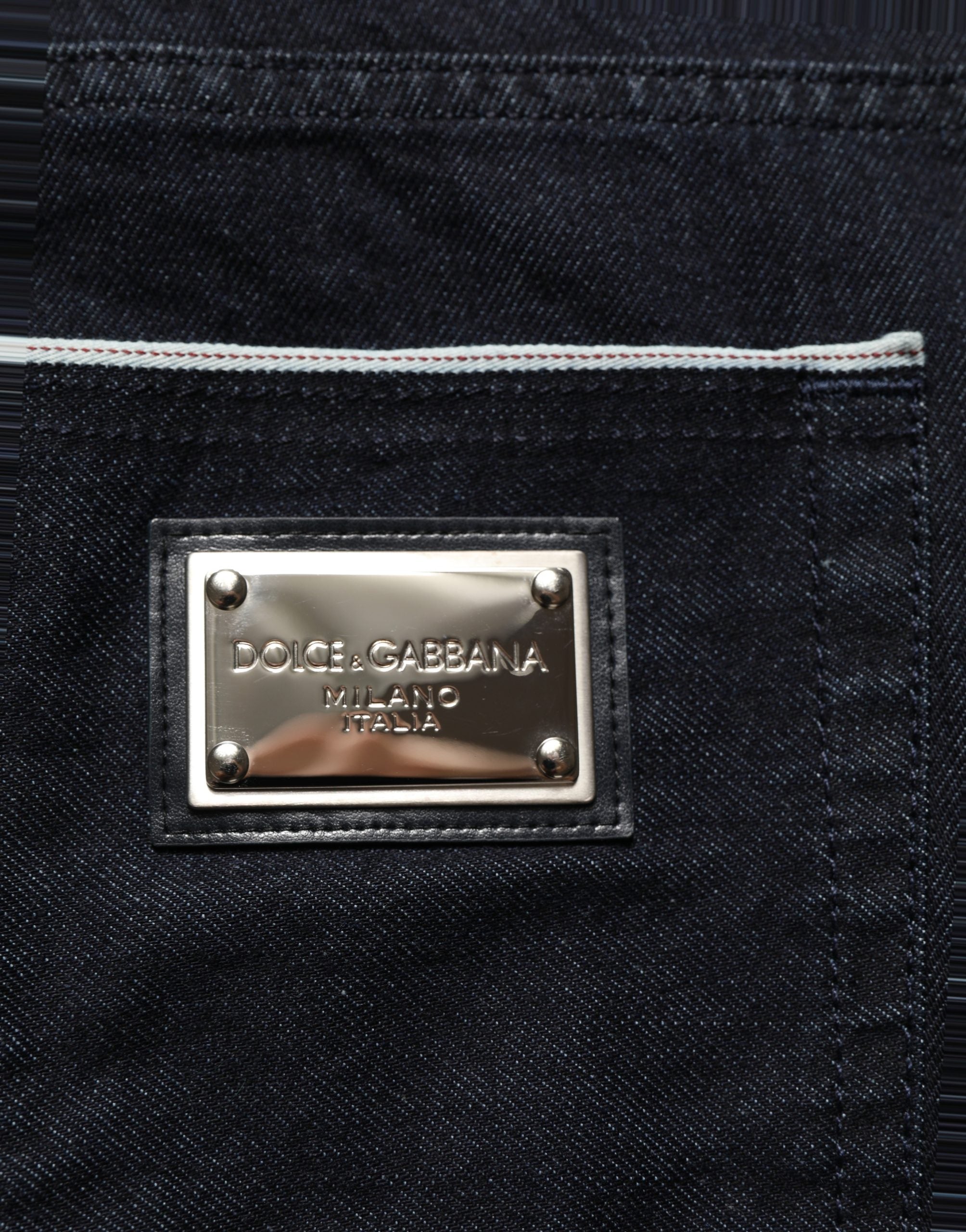 Dolce & Gabbana Schwarze gerade Herren-Jeans aus Baumwoll-Stretch