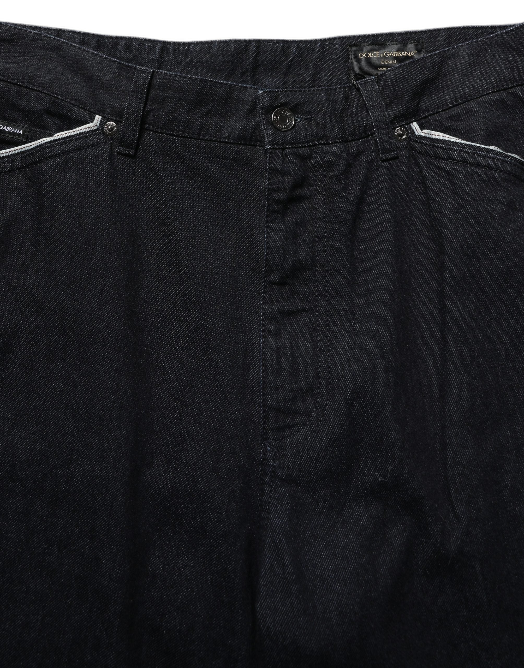 Dolce & Gabbana Schwarze gerade Herren-Jeans aus Baumwoll-Stretch